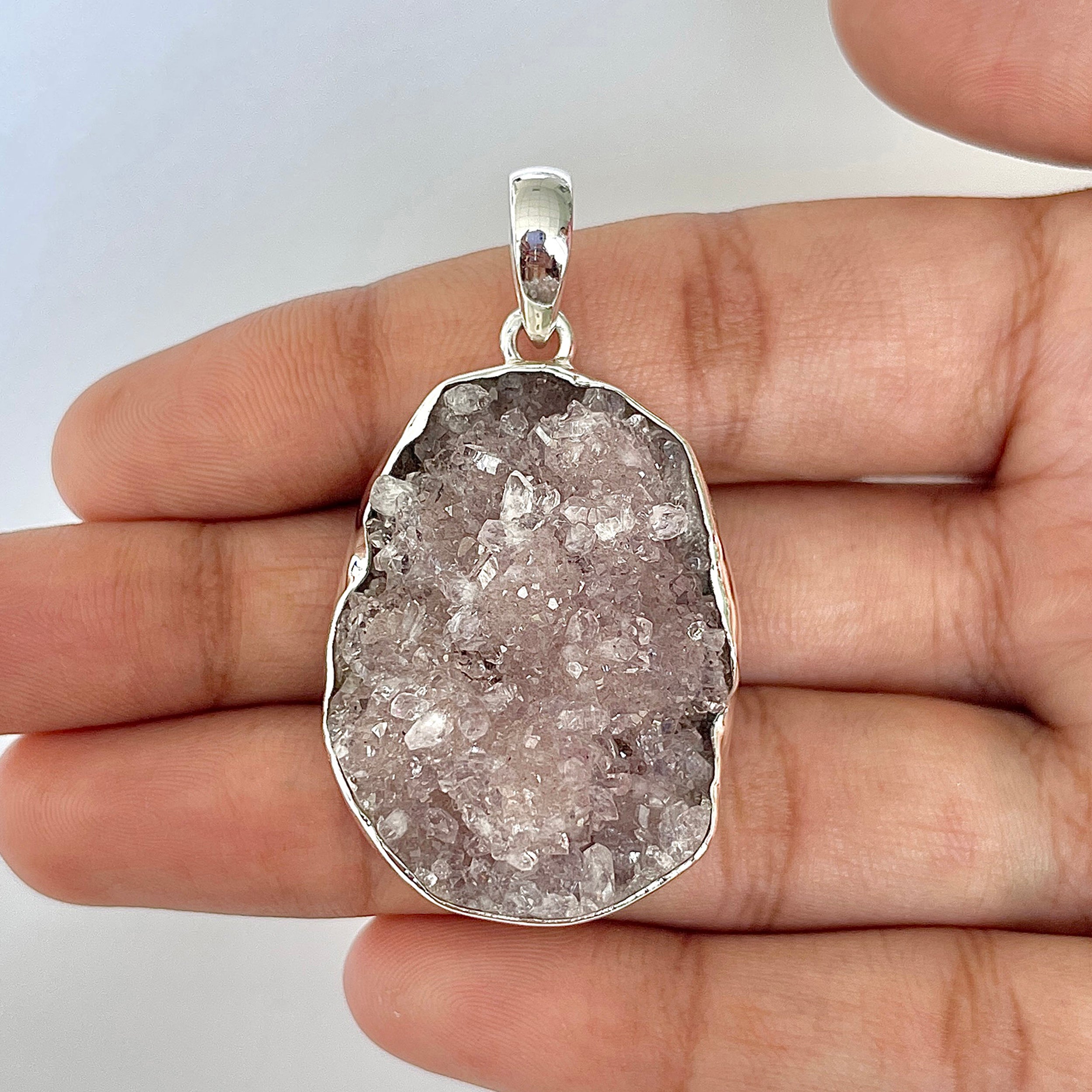 Natural Druzy Pendant-(DRZ-1-34)