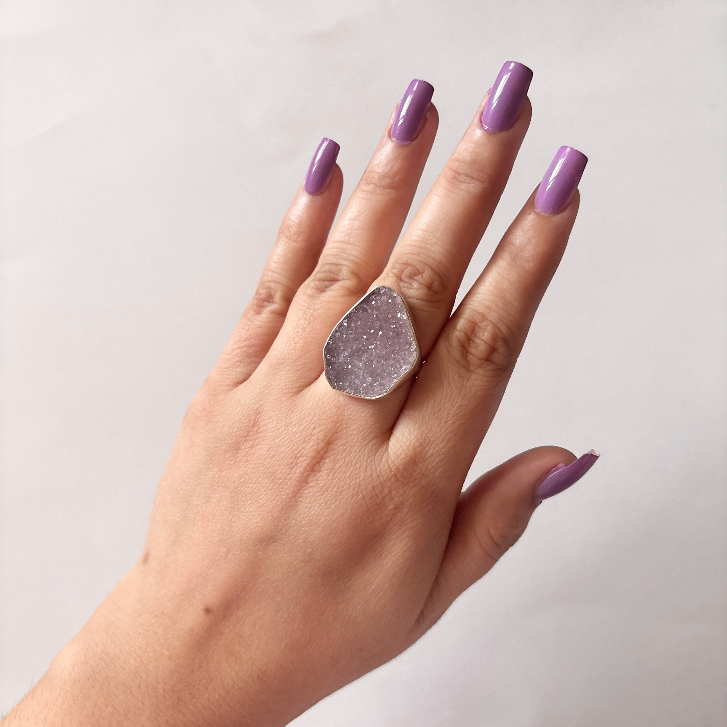 Natural Druzy Ring-(DRZ-2-10)