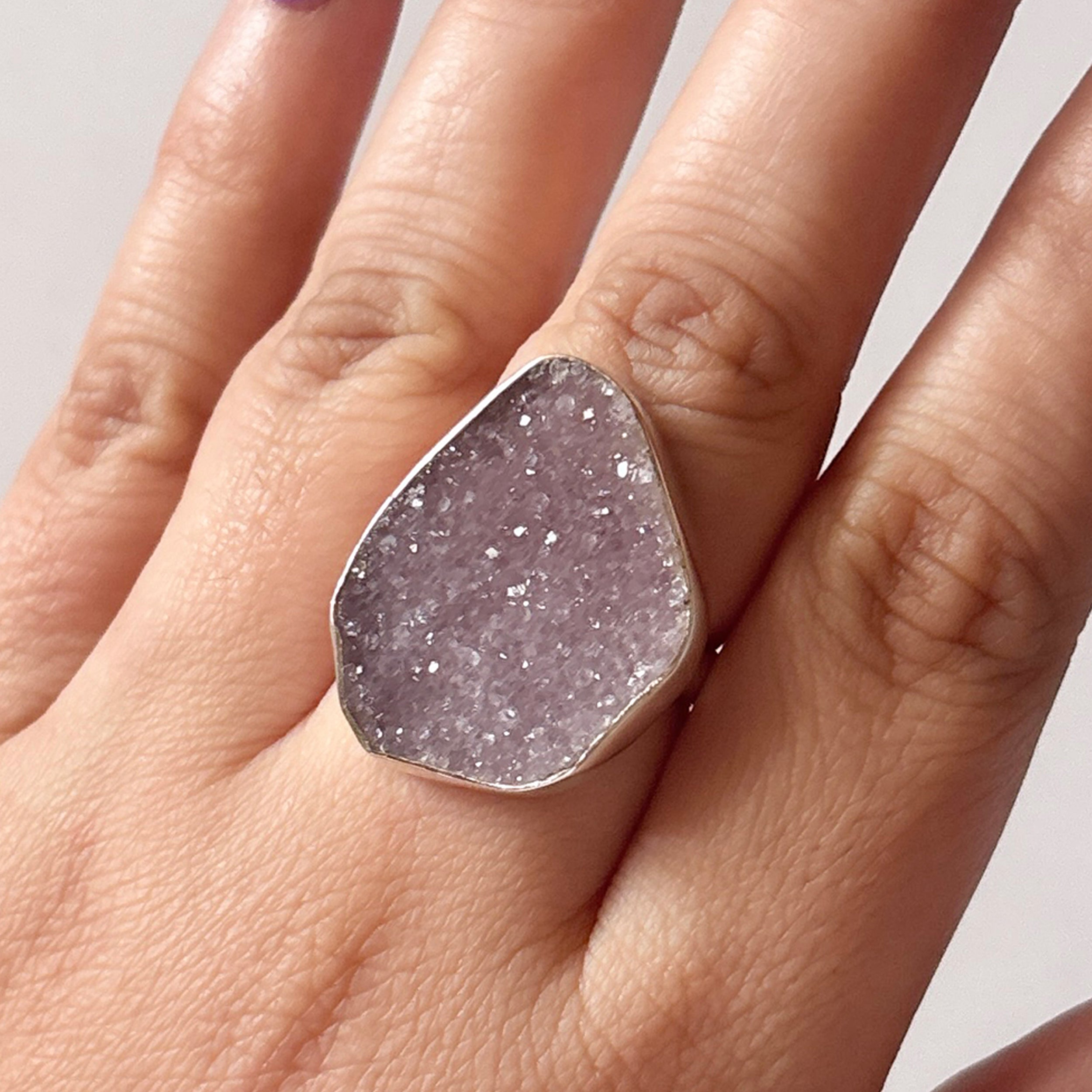 Natural Druzy Ring-(DRZ-2-10)