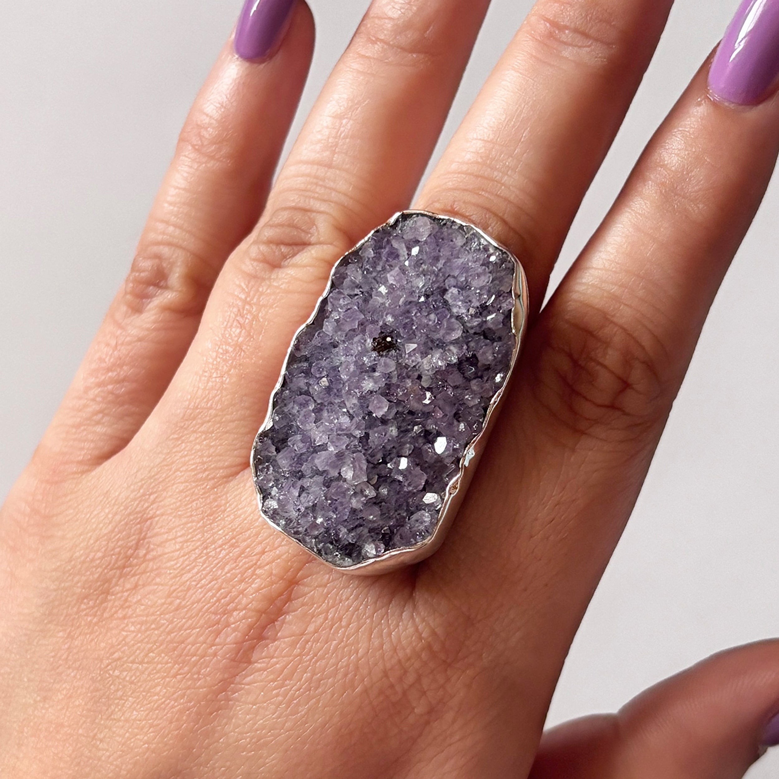 Natural Druzy Ring-(DRZ-2-11)