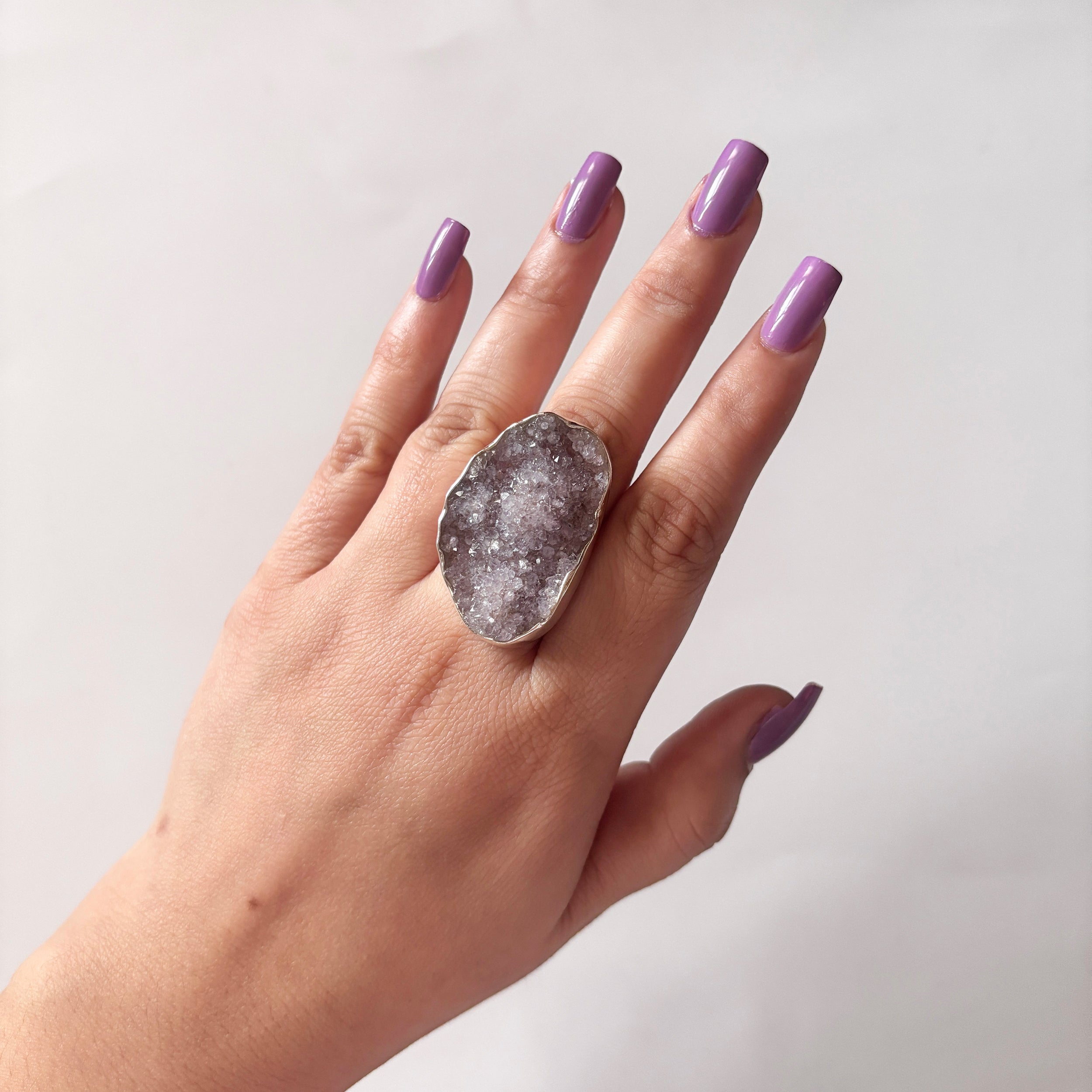 Natural Druzy Ring-(DRZ-2-14)