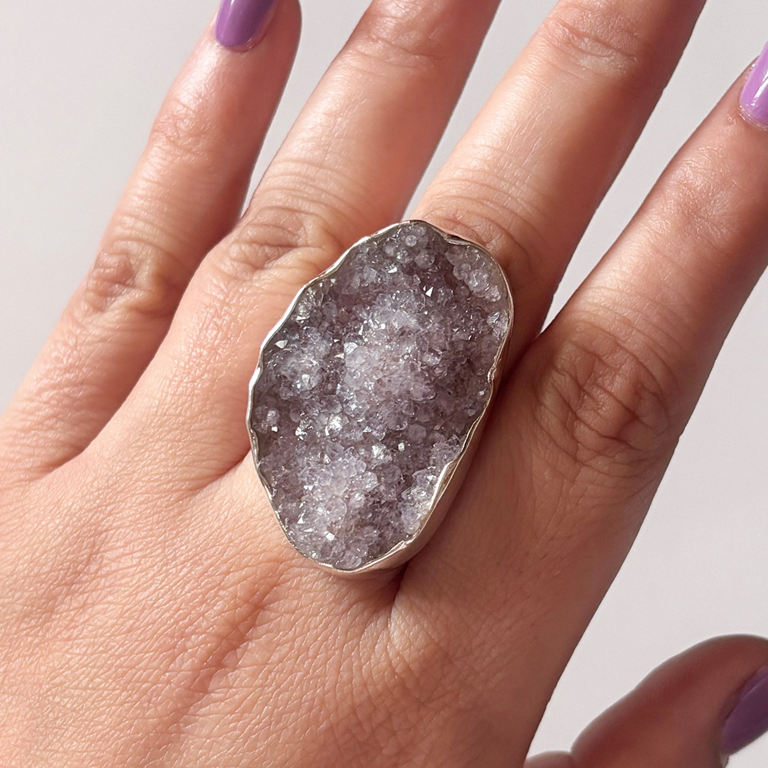 Natural Druzy Ring-(DRZ-2-14)