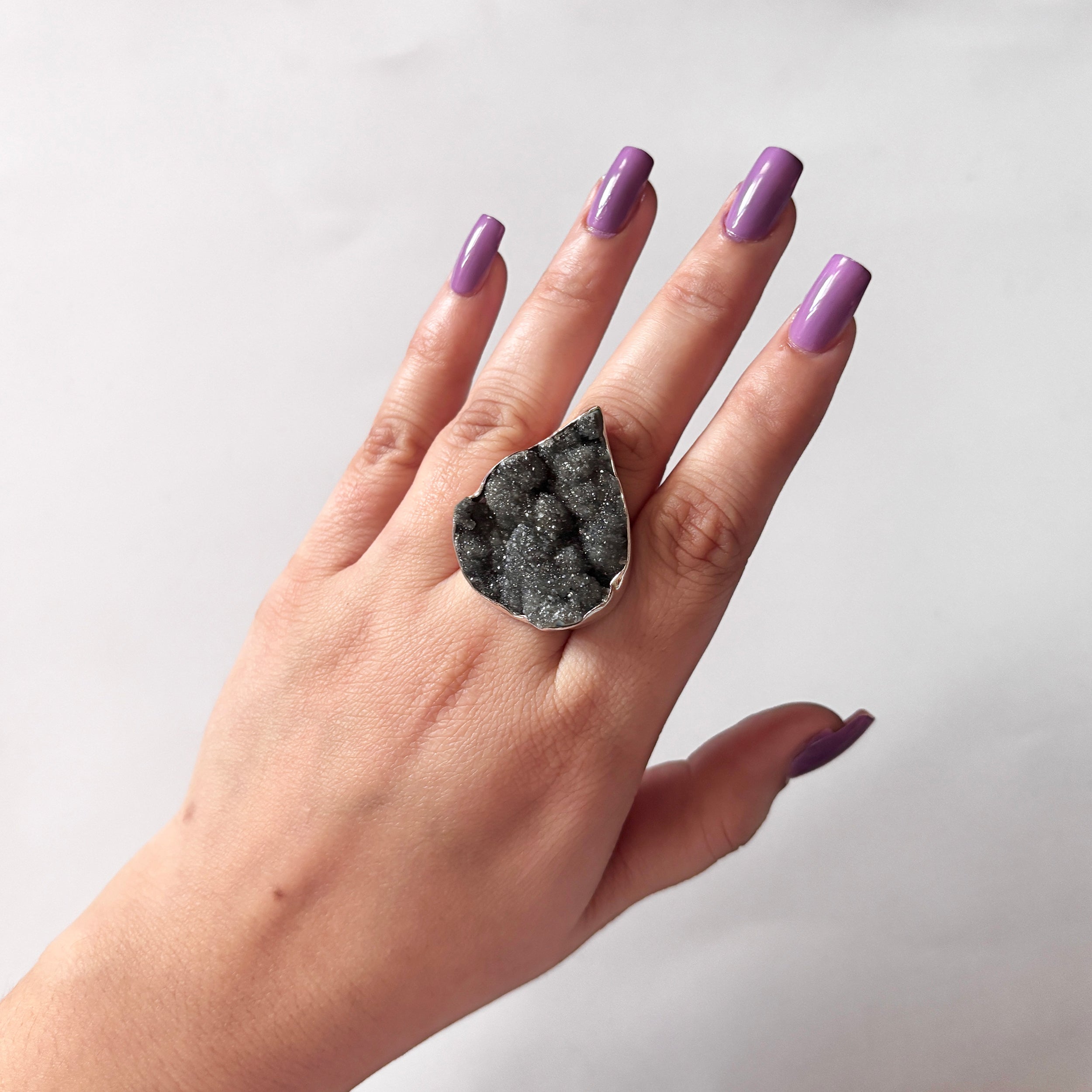 Natural Druzy Ring-(DRZ-2-16)