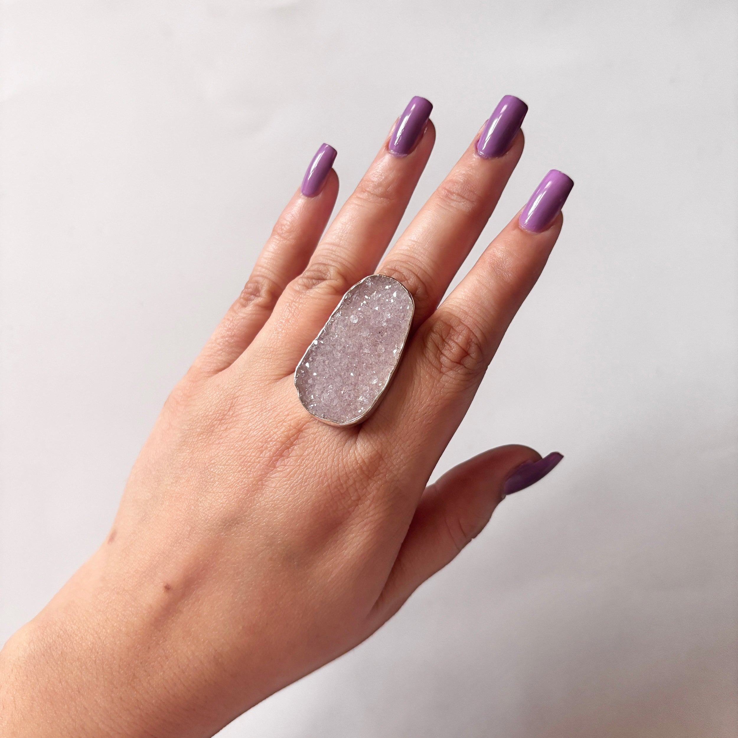 Natural Druzy Ring-(DRZ-2-19)