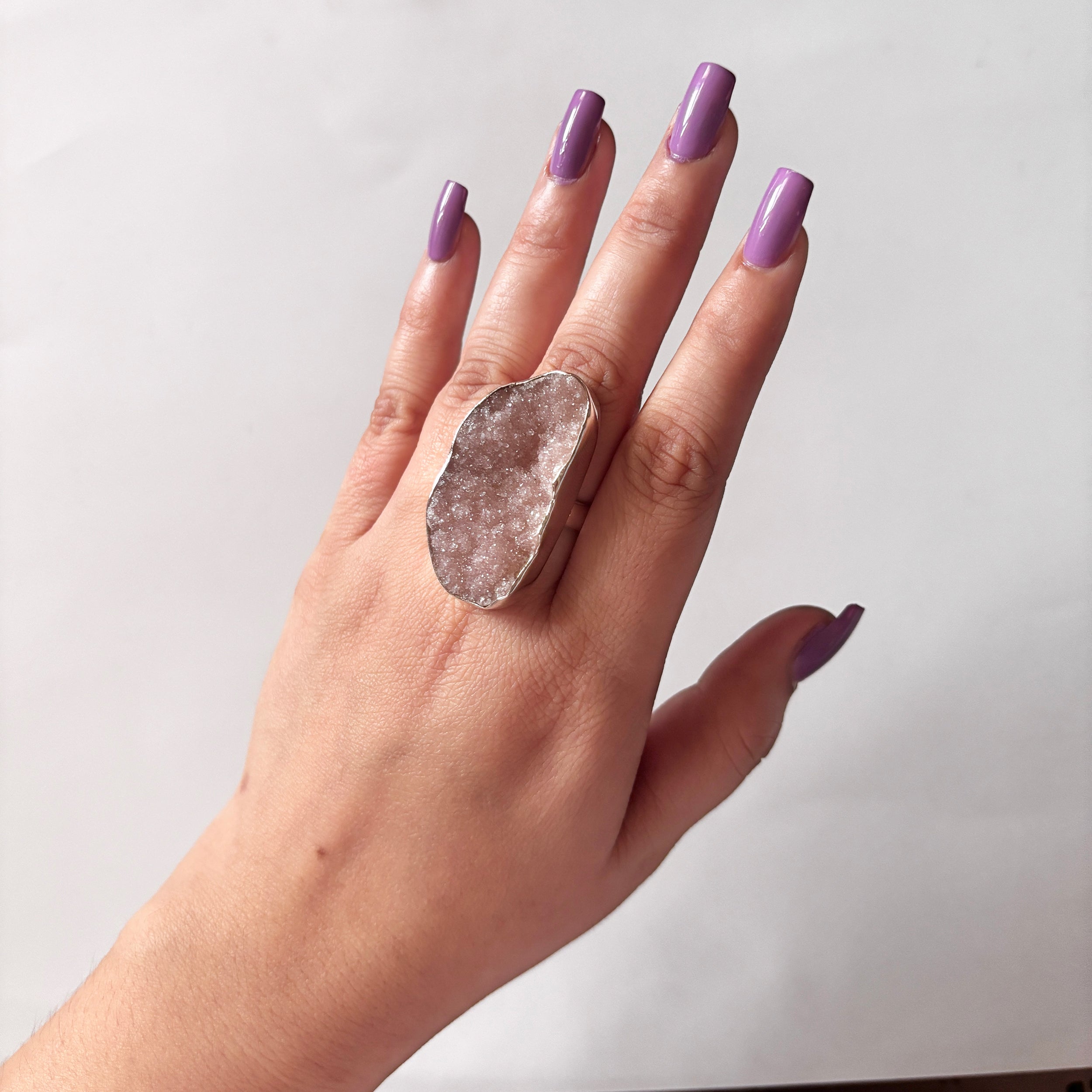 Natural Druzy Ring-(DRZ-2-20)