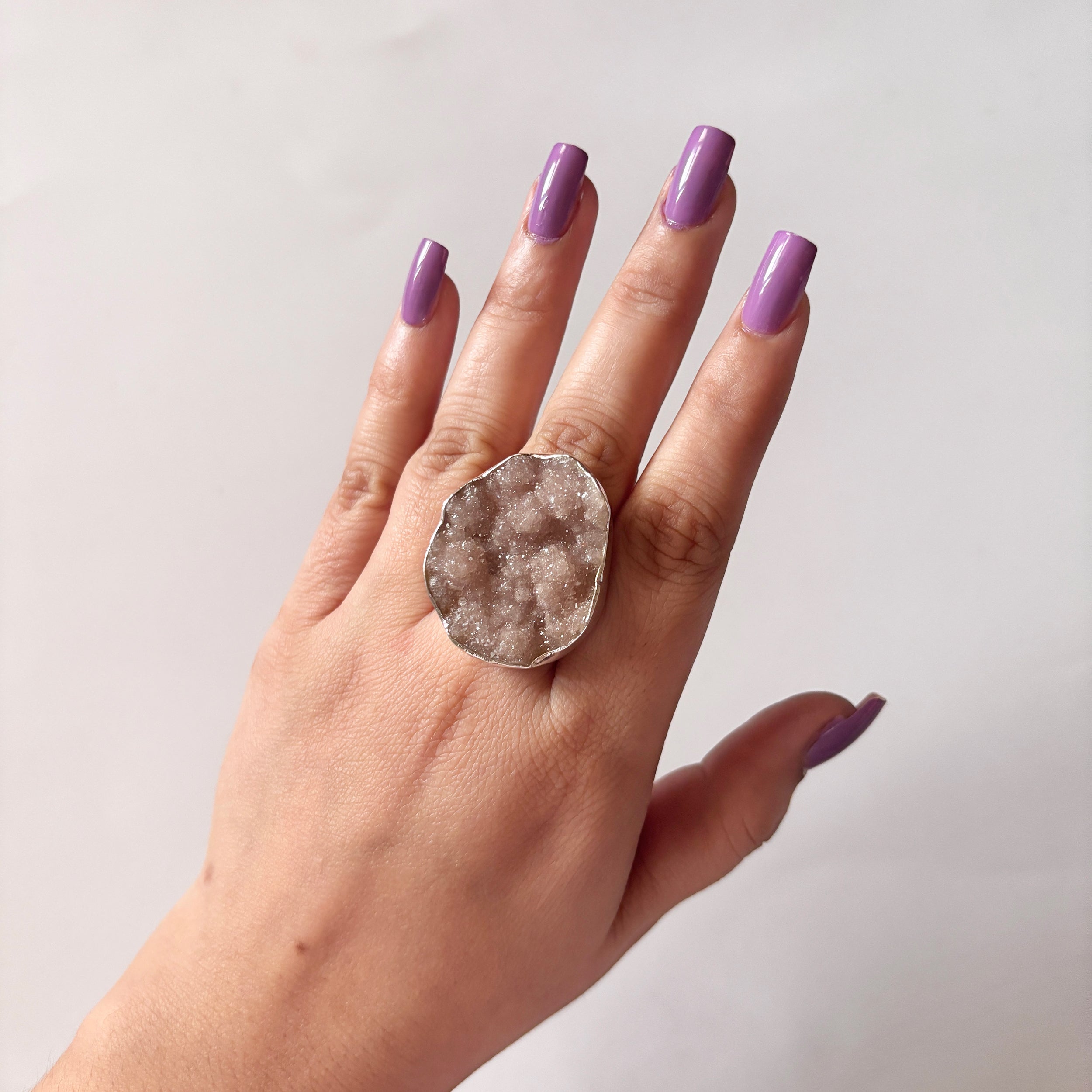 Natural Druzy Ring-(DRZ-2-21)