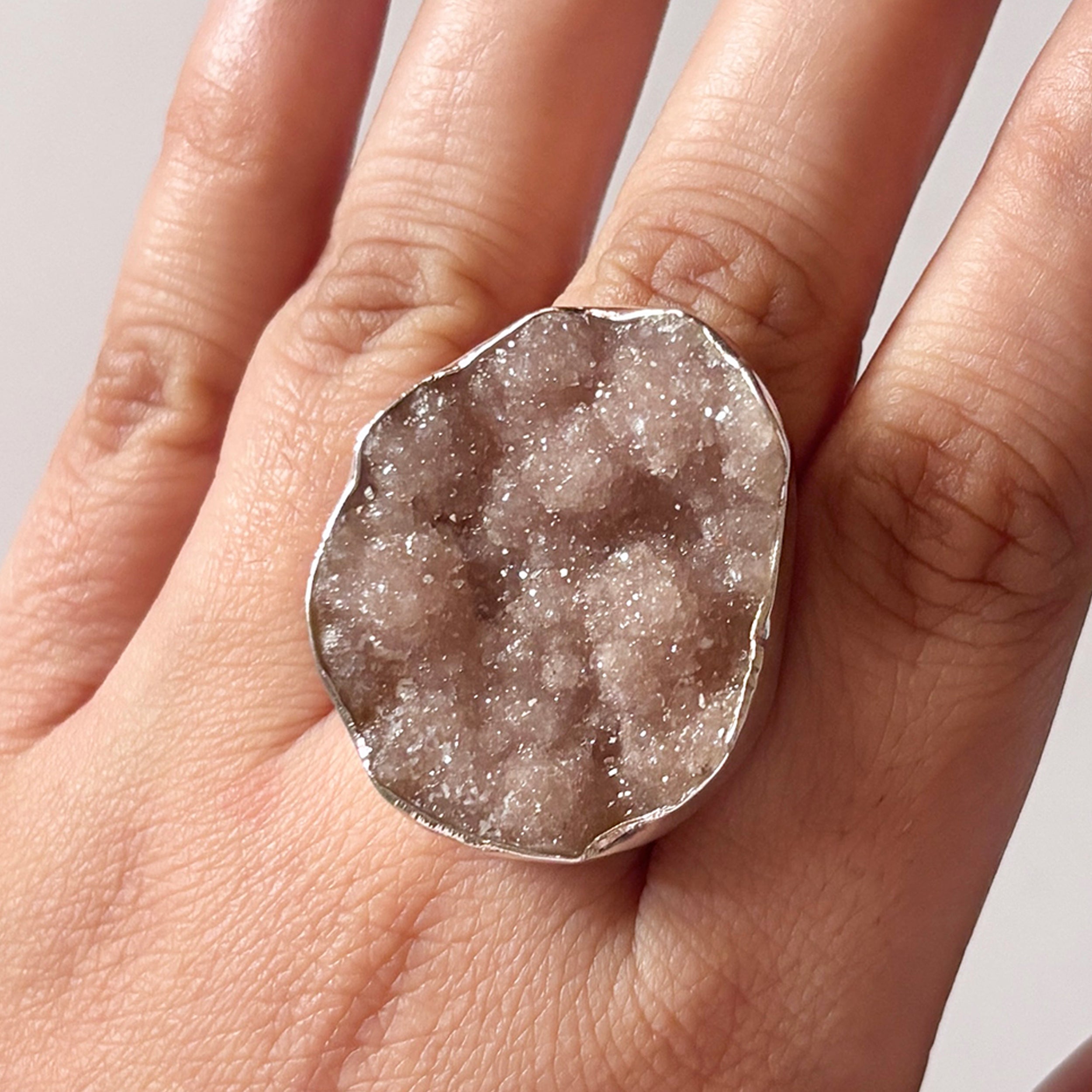 Natural Druzy Ring-(DRZ-2-21)