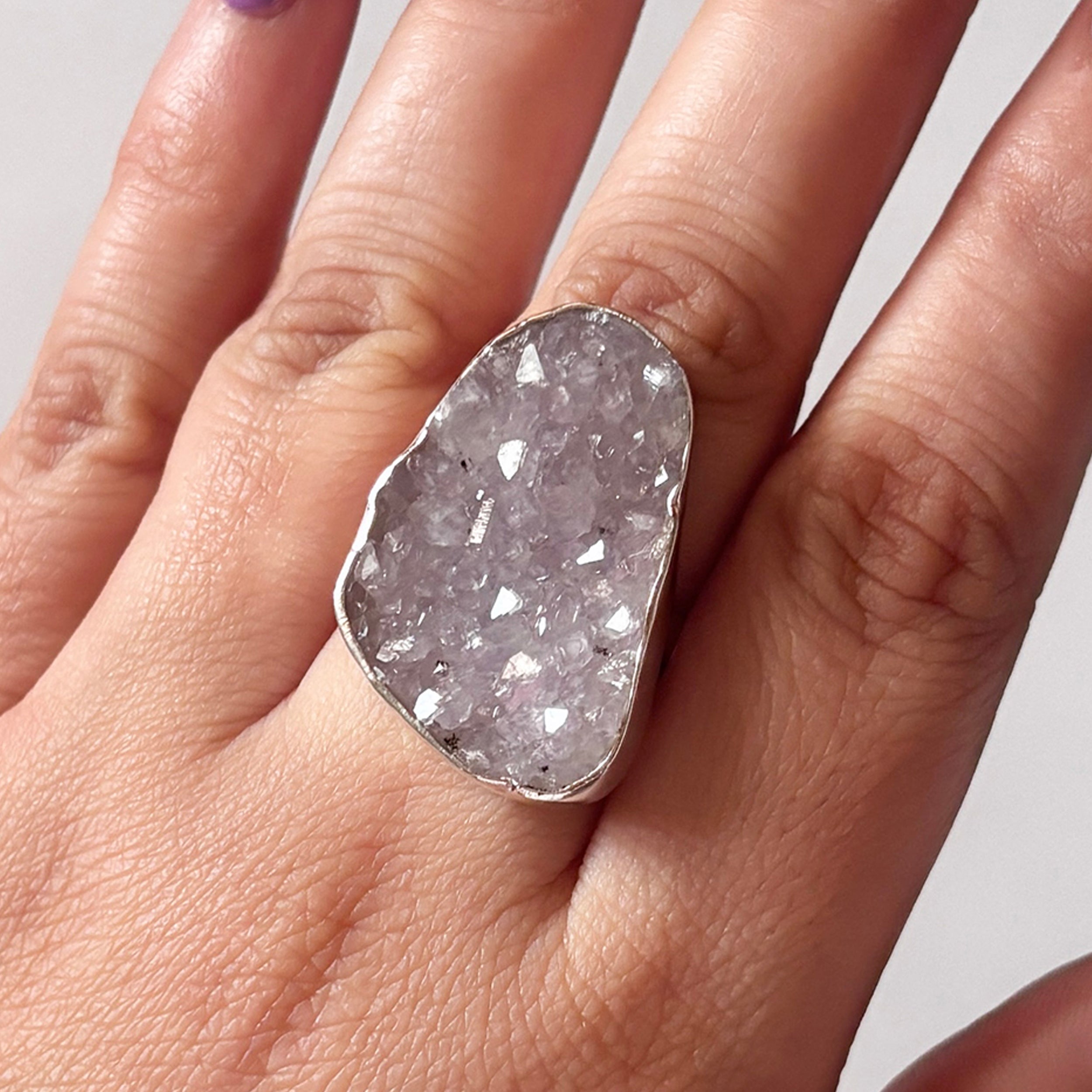 Natural Druzy Ring-(DRZ-2-23)