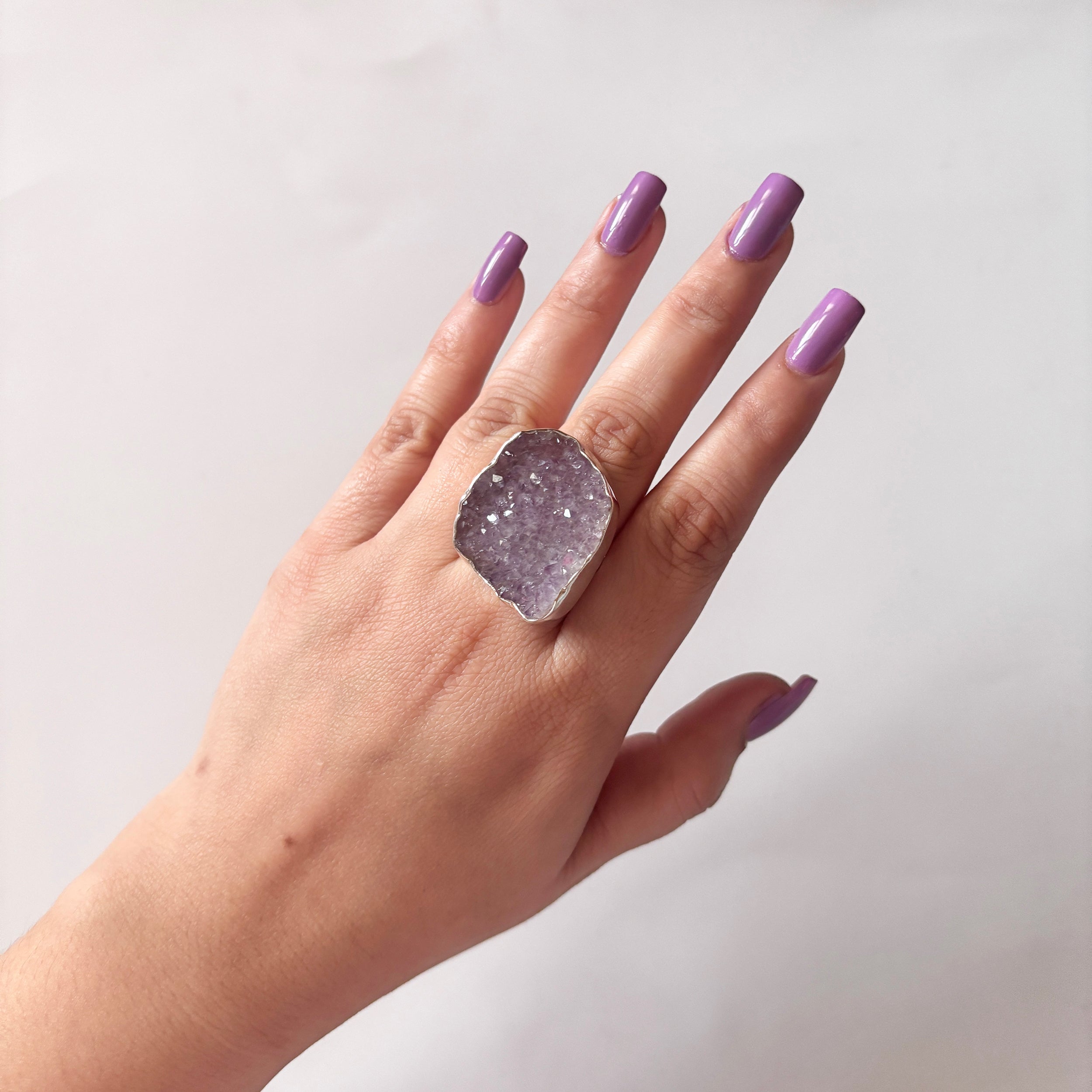 Natural Druzy Ring-(DRZ-2-24)