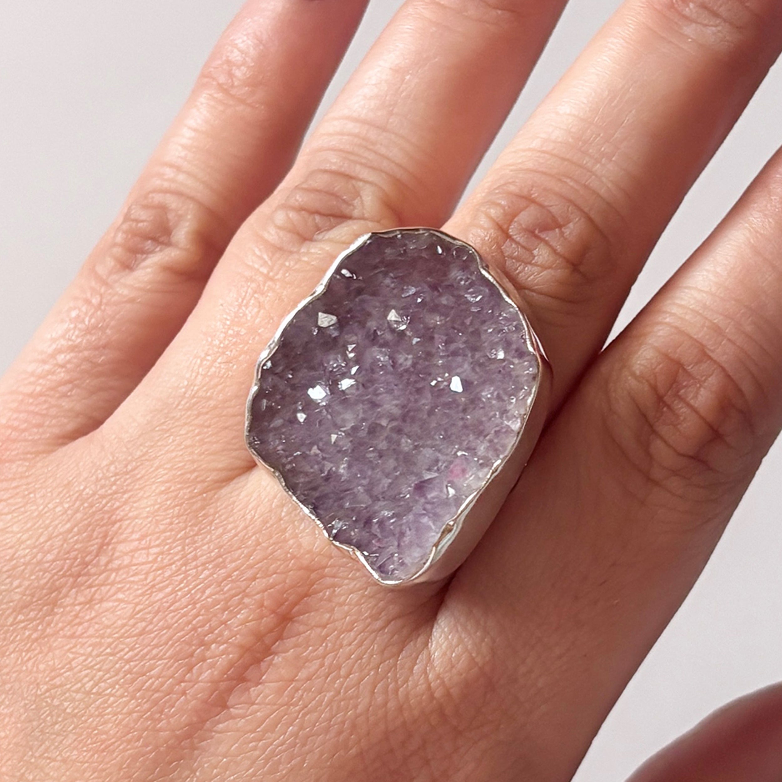 Natural Druzy Ring-(DRZ-2-24)