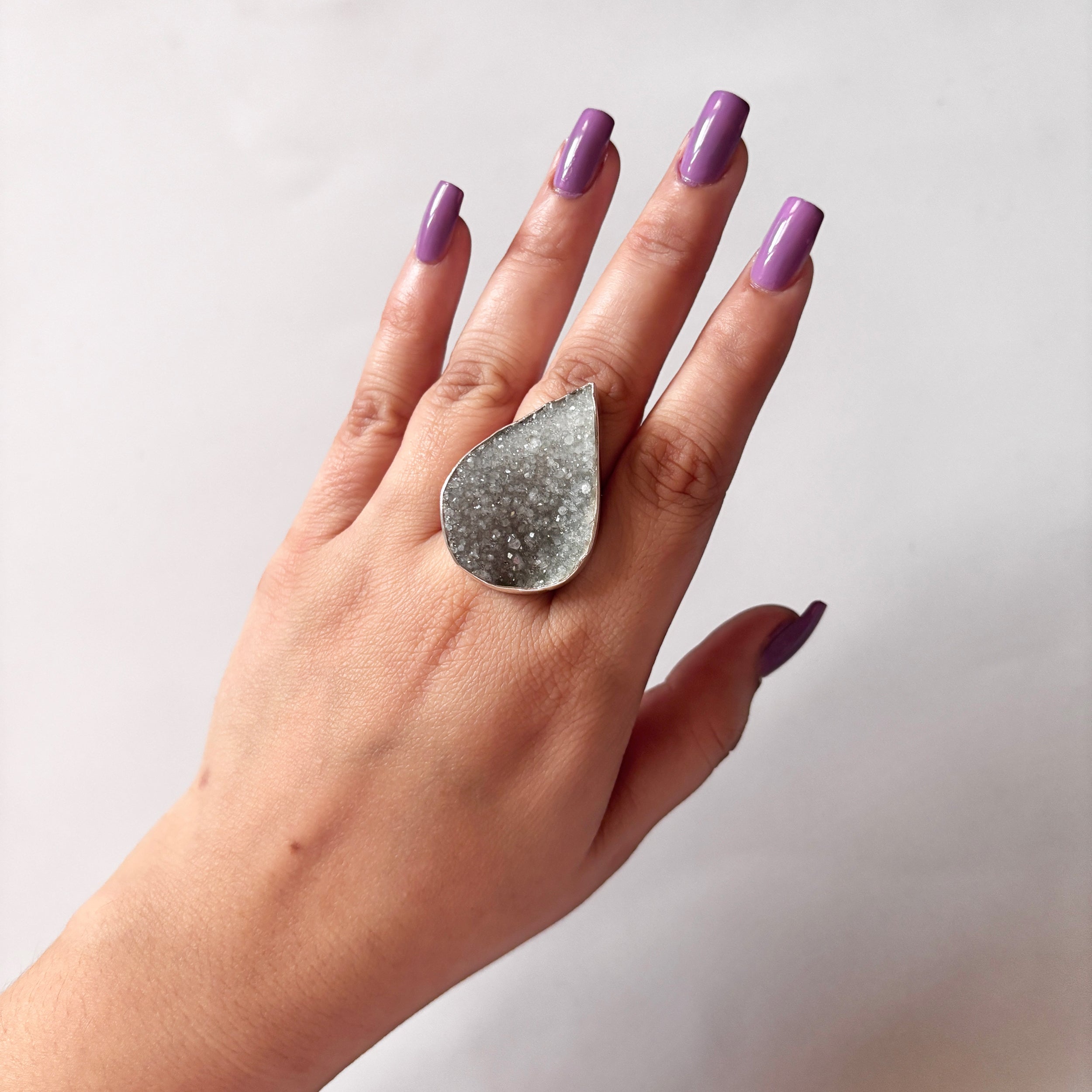 Natural Druzy Ring-(DRZ-2-25)