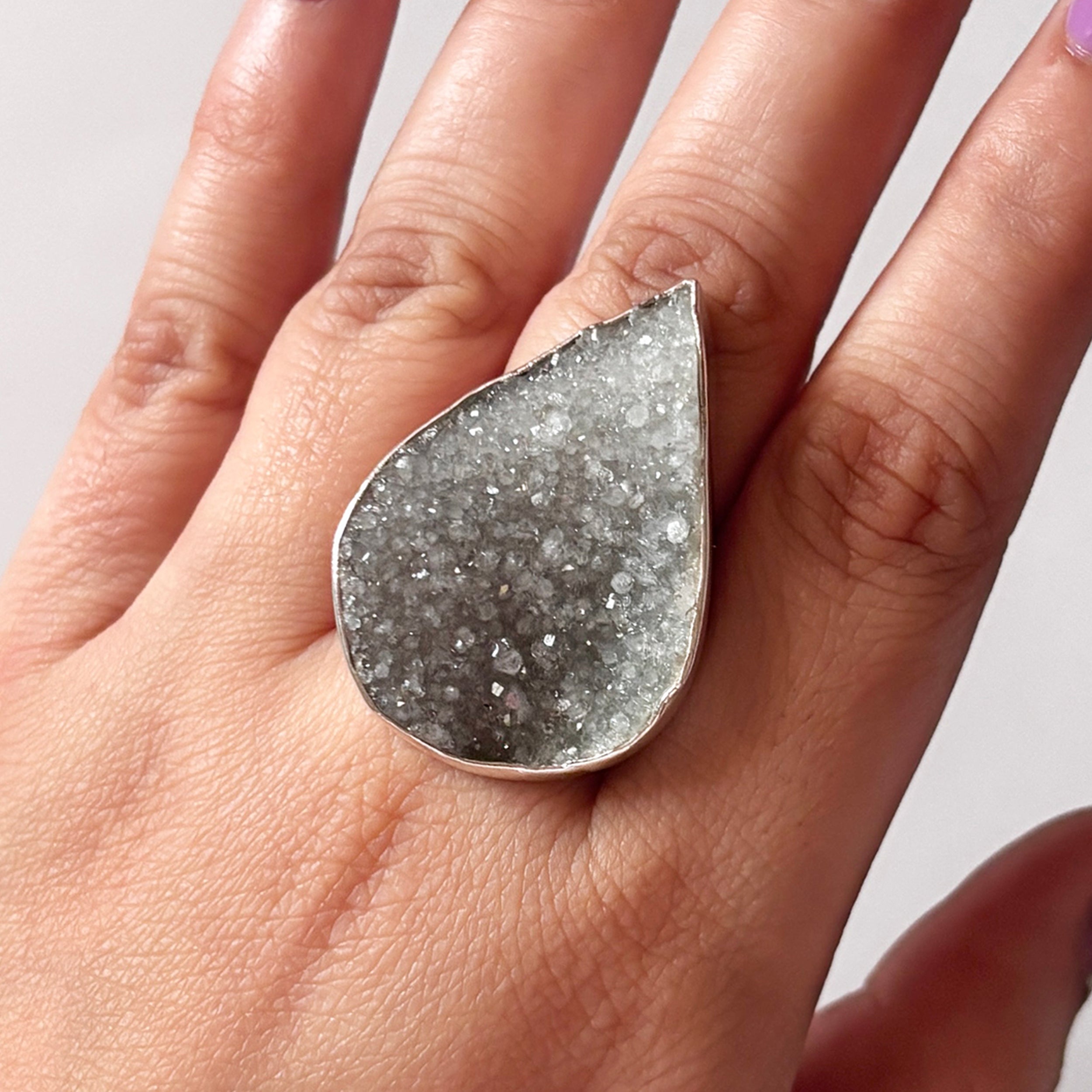 Natural Druzy Ring-(DRZ-2-25)