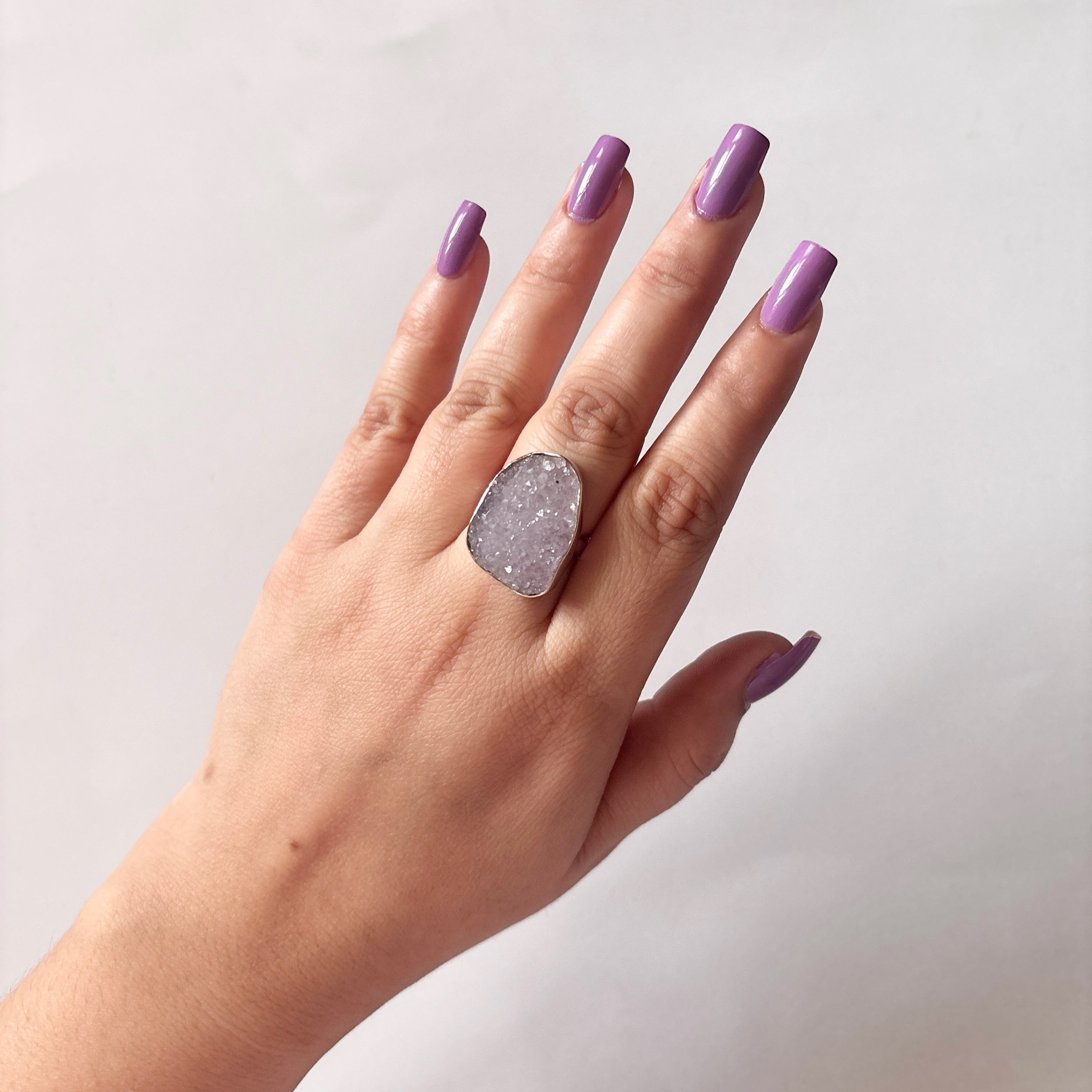 Natural Druzy Ring-(DRZ-2-30)
