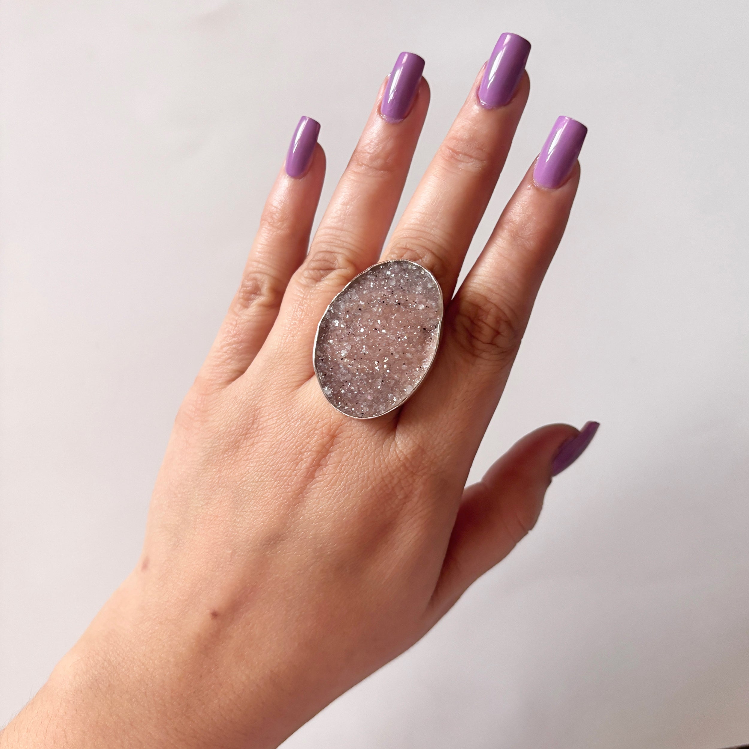 Natural Druzy Ring-(DRZ-2-32)