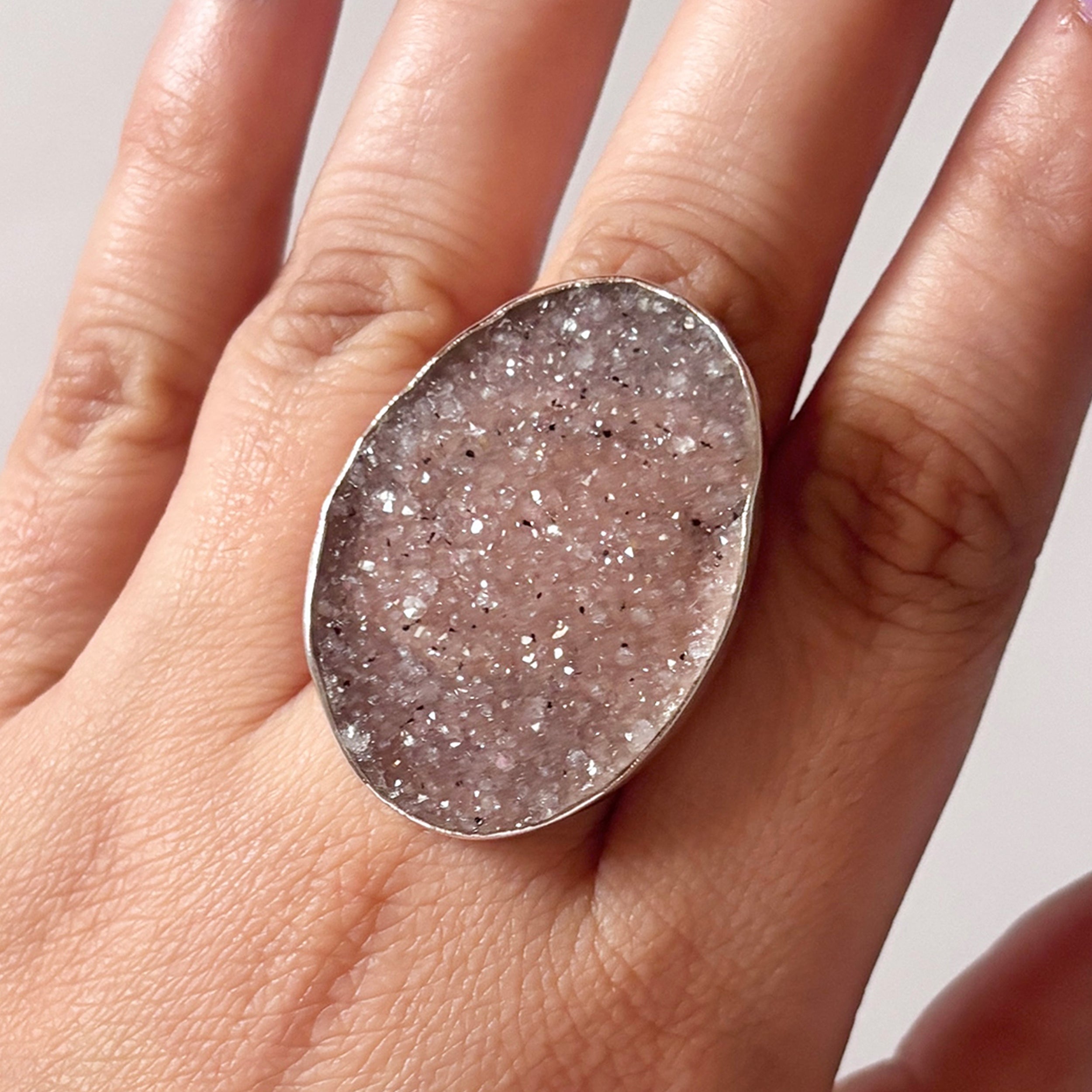 Natural Druzy Ring-(DRZ-2-32)
