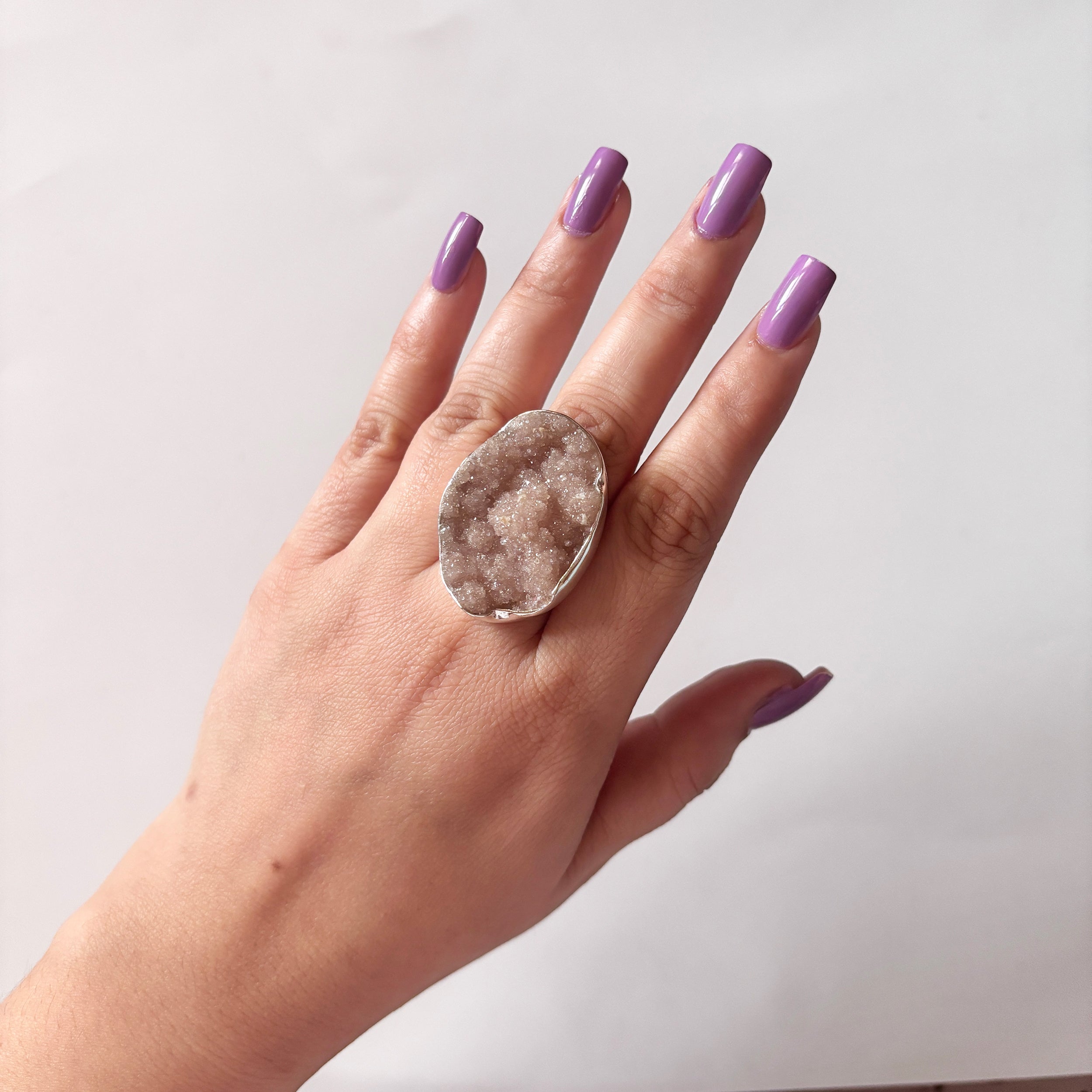 Natural Druzy Ring-(DRZ-2-35)
