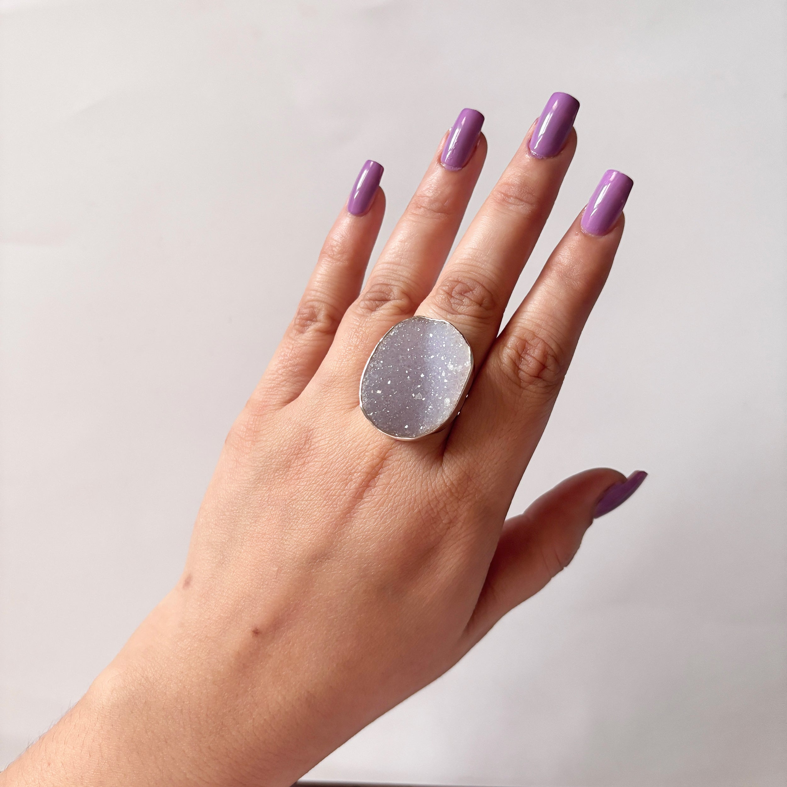 Natural Druzy Ring-(DRZ-2-6)