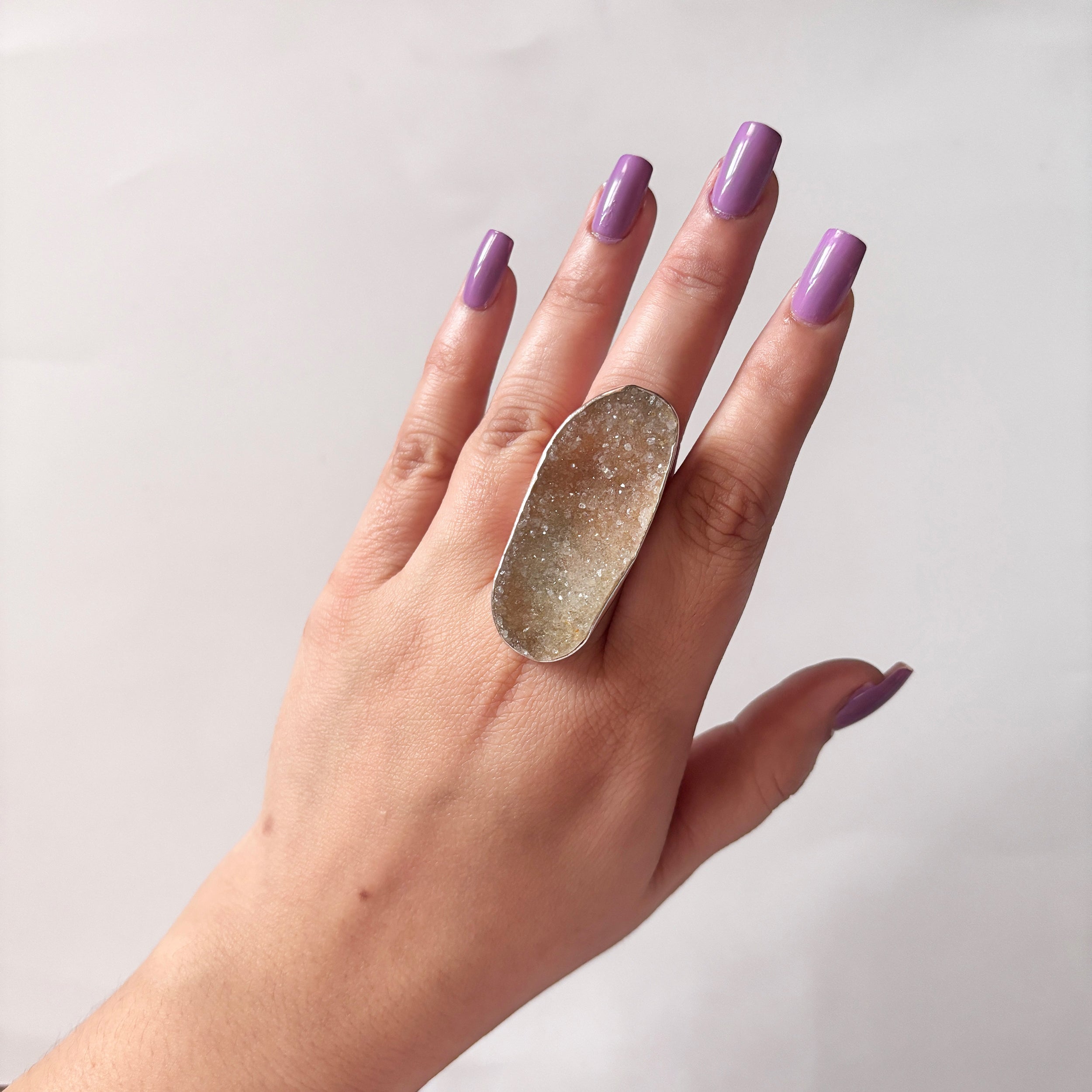 Natural Druzy Ring-(DRZ-2-7)
