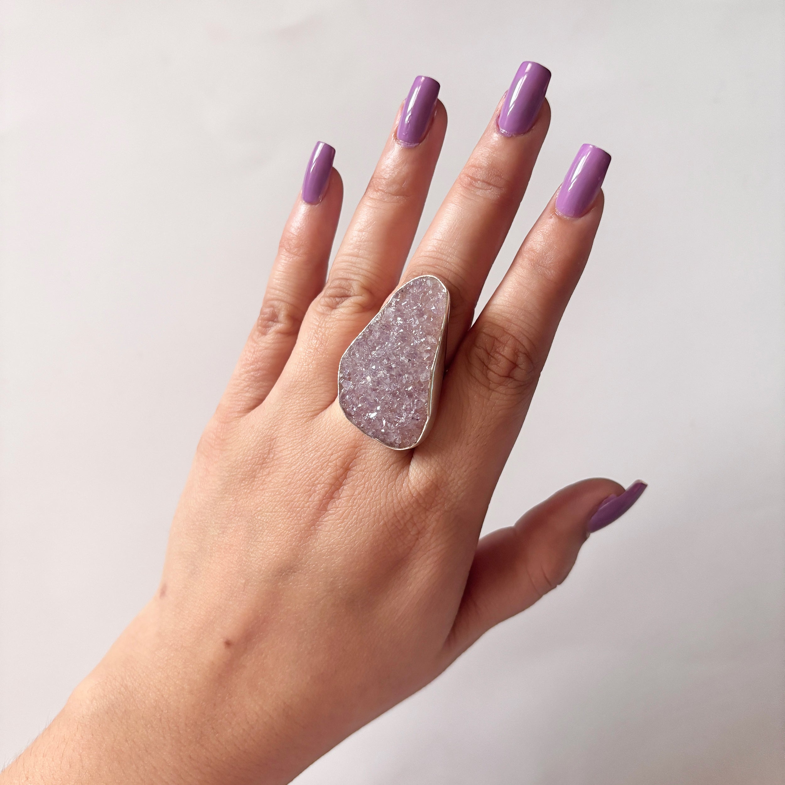 Natural Druzy Ring-(DRZ-2-8)