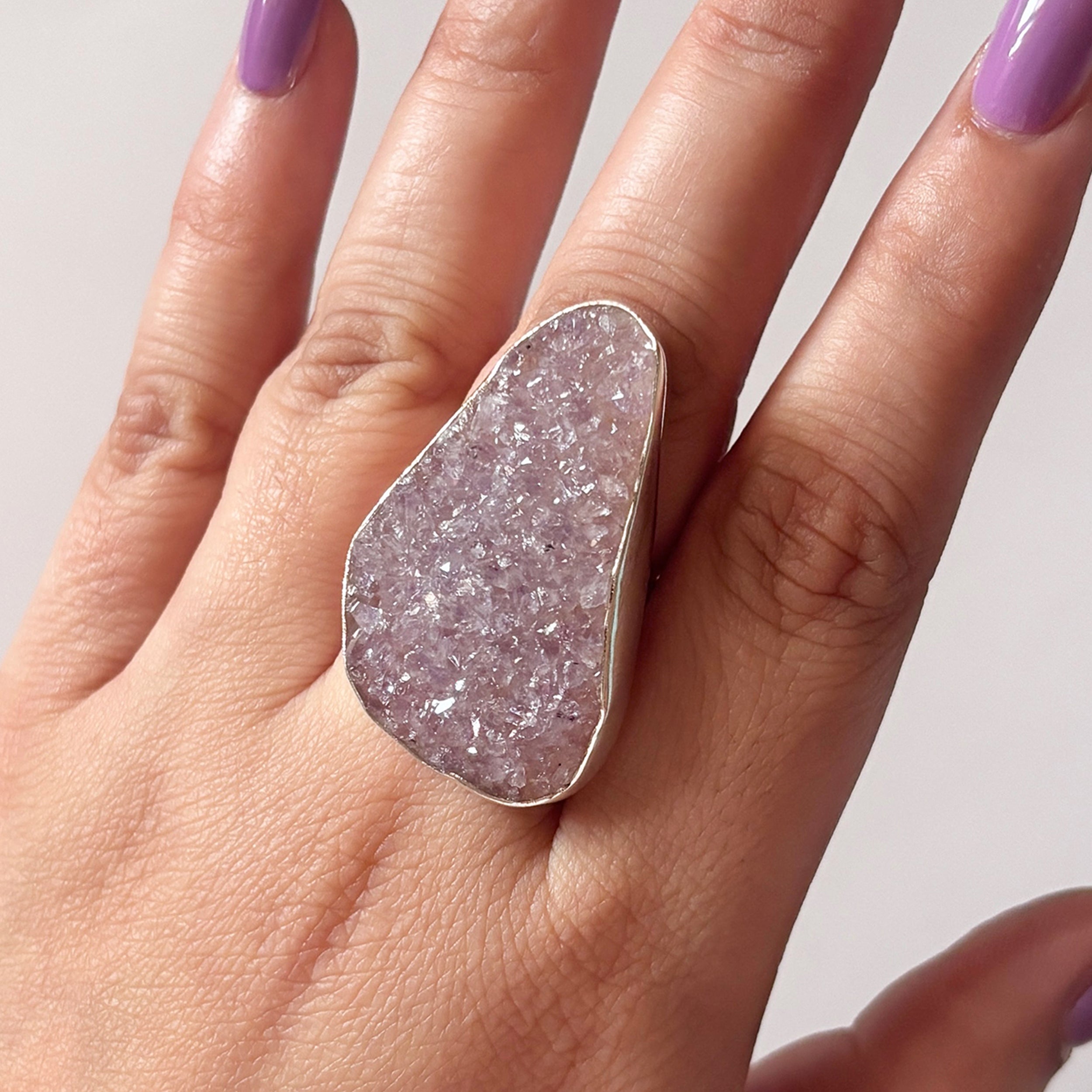 Natural Druzy Ring-(DRZ-2-8)