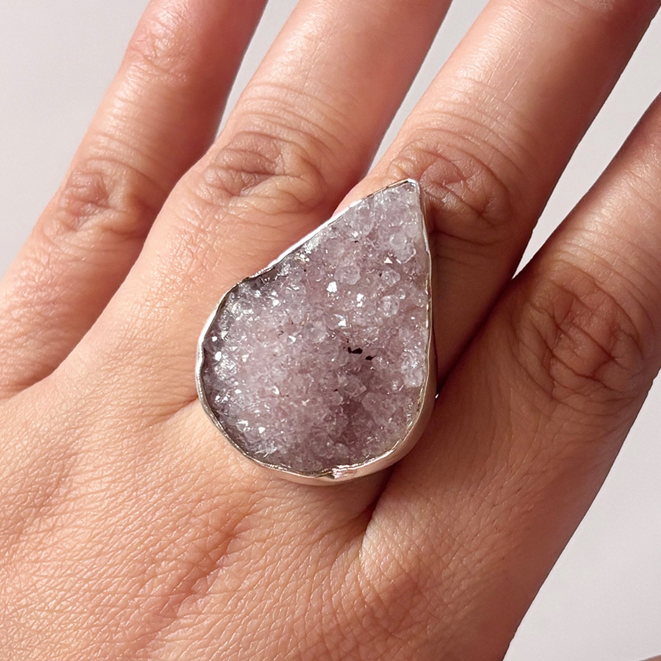 Natural Druzy Ring-(DRZ-2-9)
