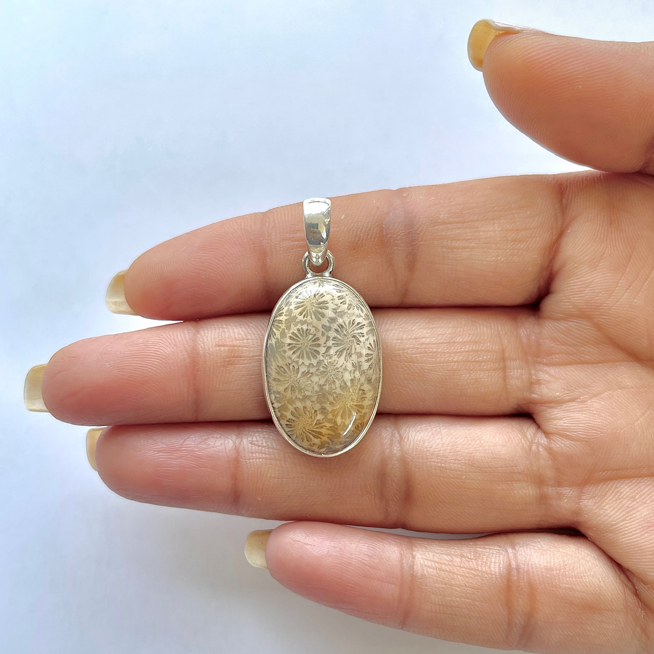 Fossilized Coral Pendant-(FSC-1-10)