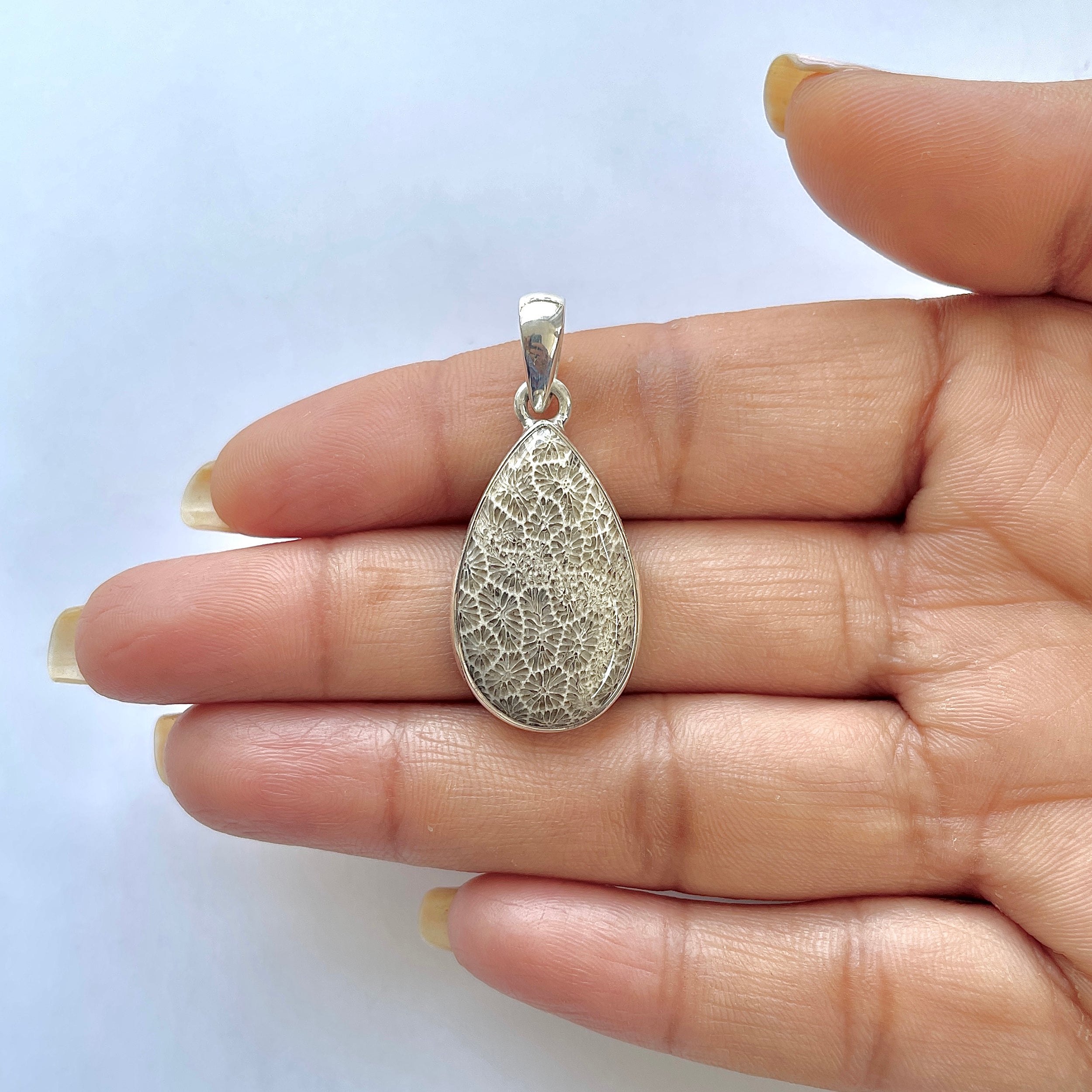 Fossilized Coral Pendant-(FSC-1-11)