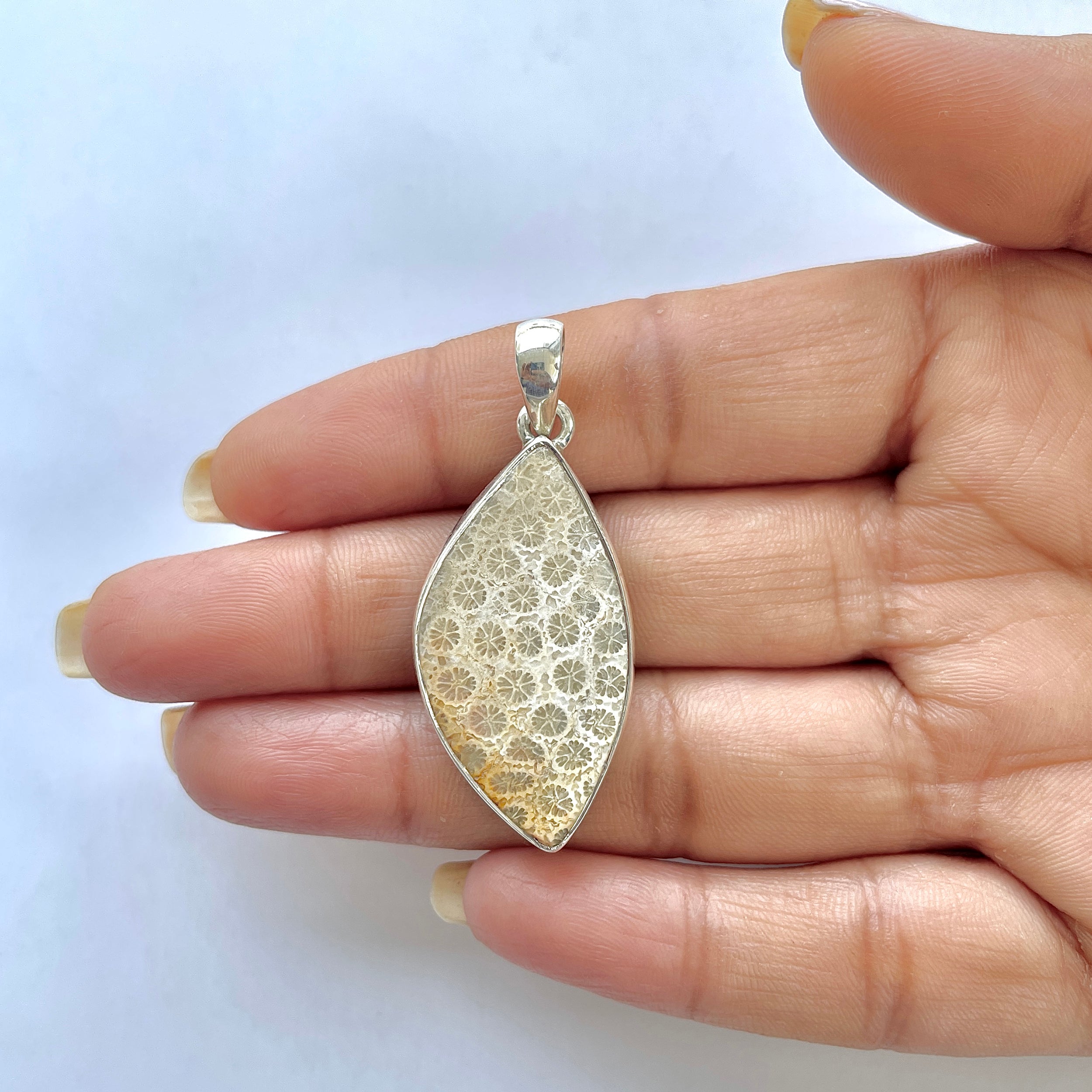 Fossilized Coral Pendant-(FSC-1-24)