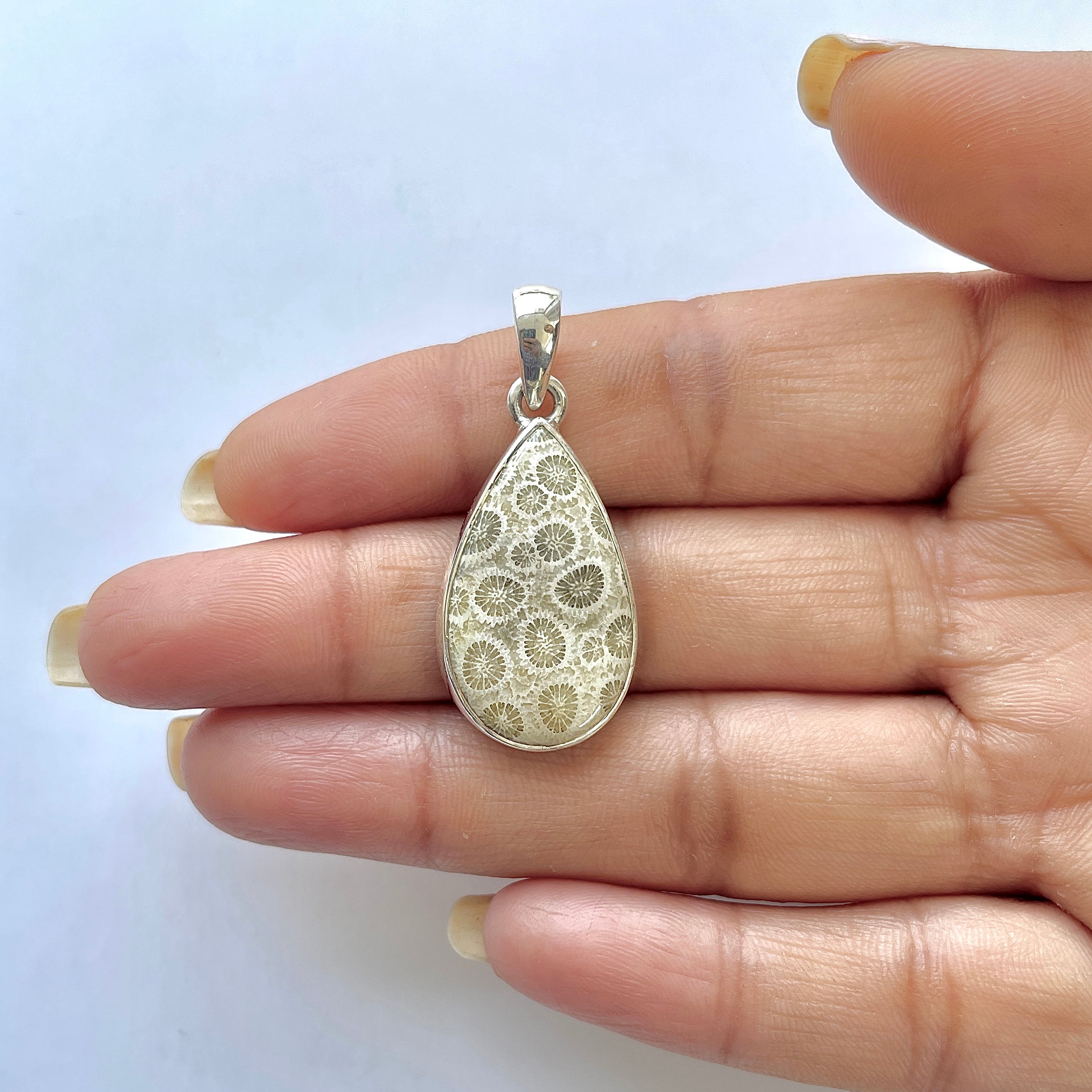 Fossilized Coral Pendant-(FSC-1-5)