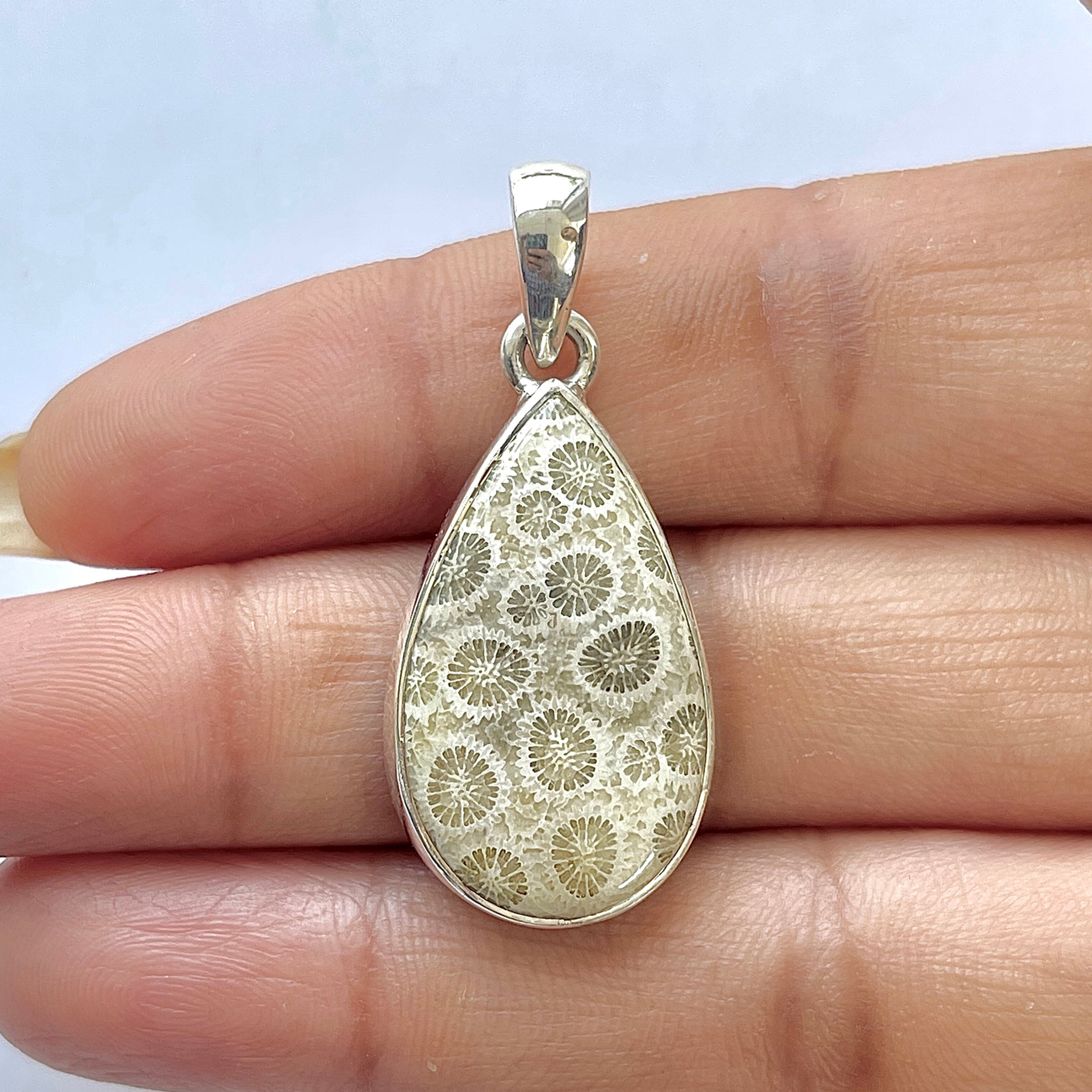 Fossilized Coral Pendant-(FSC-1-5)