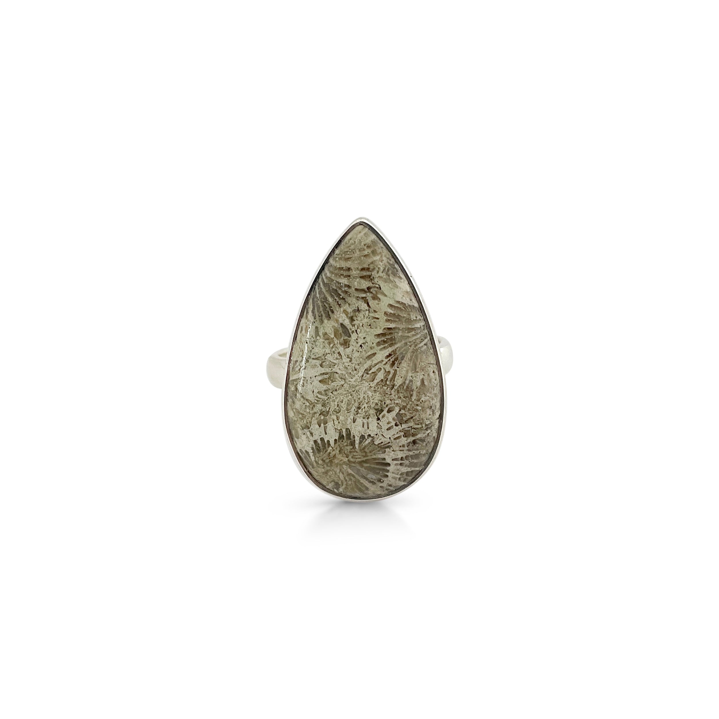 Fossilized Coral Ring-(FSC-2-1)