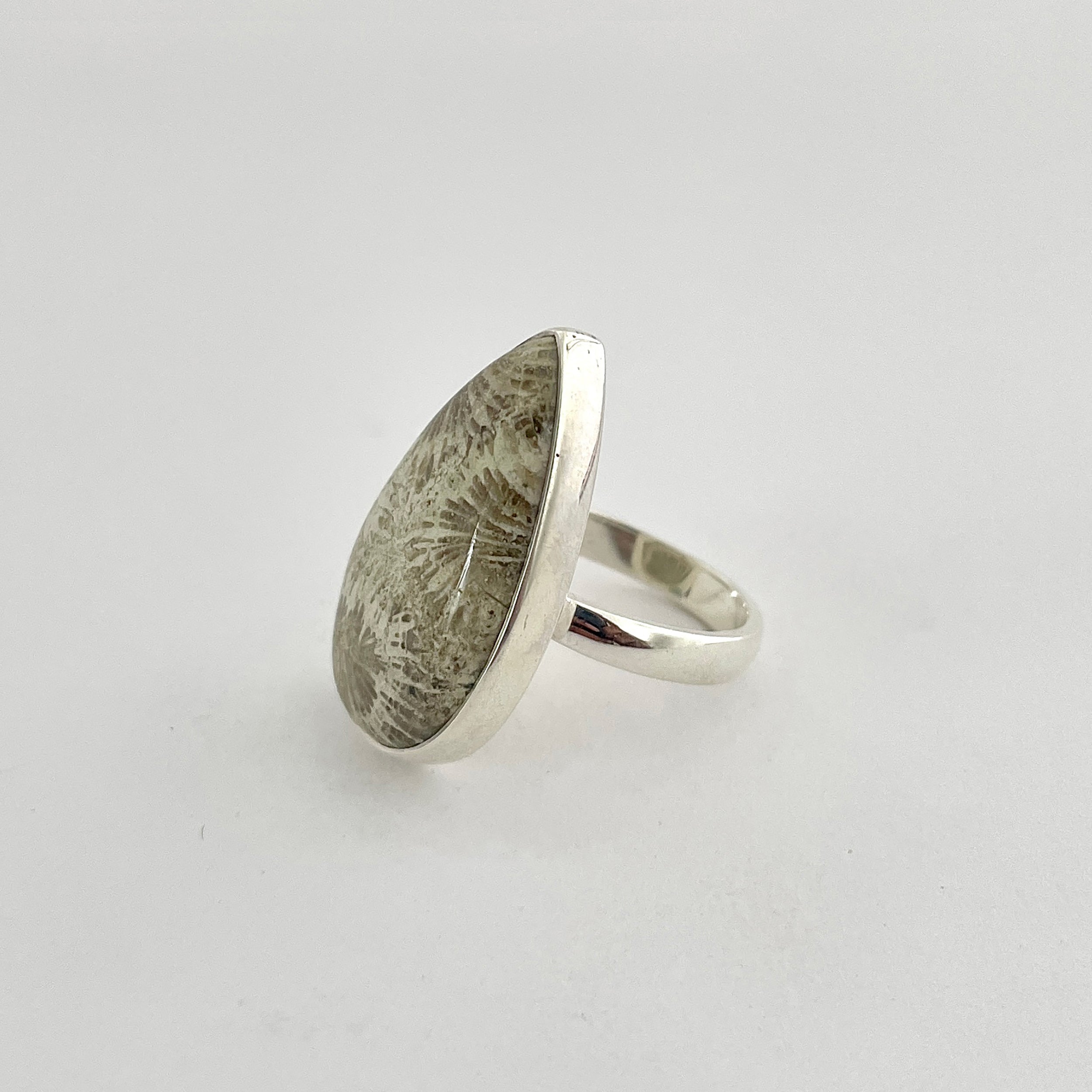 Fossilized Coral Ring-(FSC-2-1)