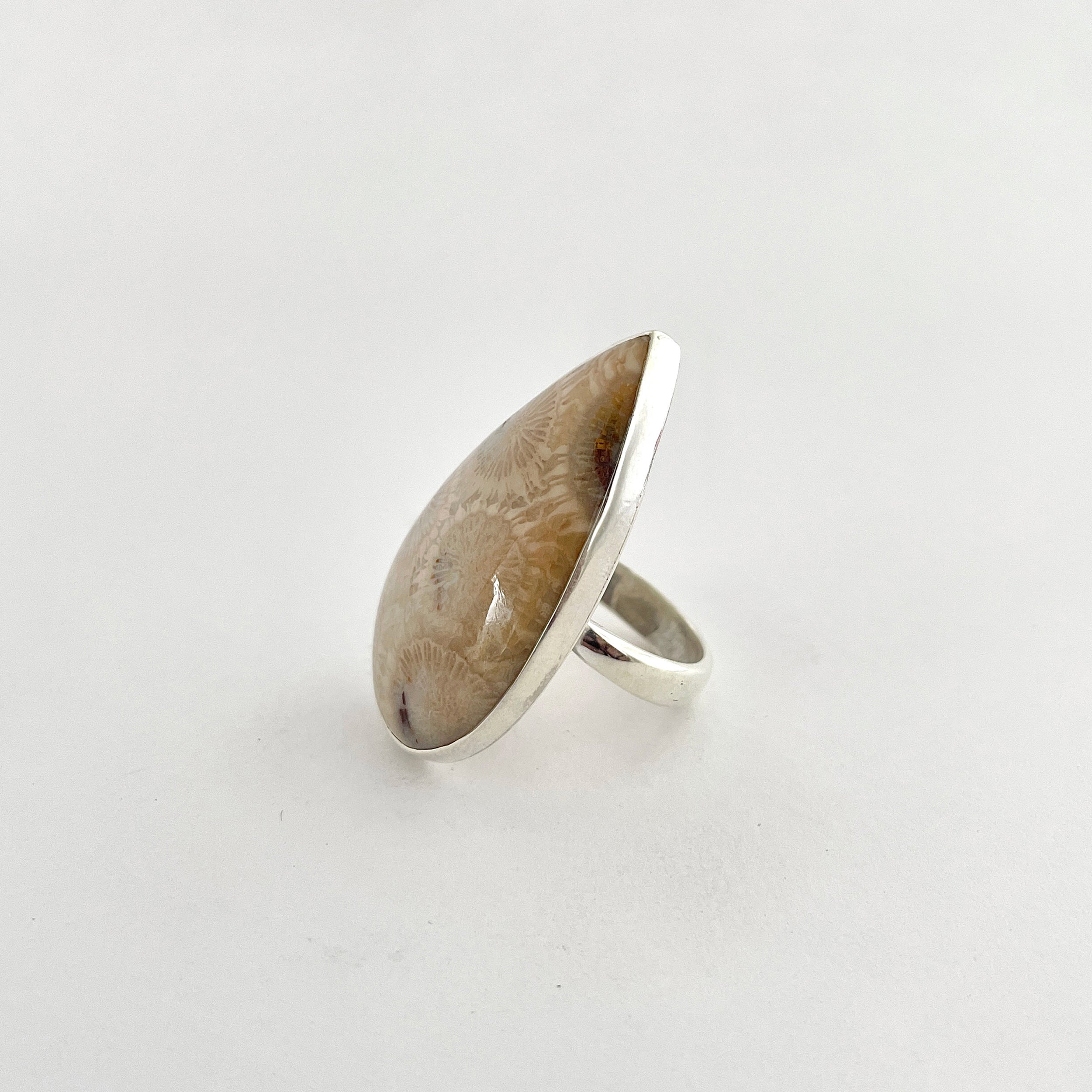 Fossilized Coral Ring-(FSC-2-11)
