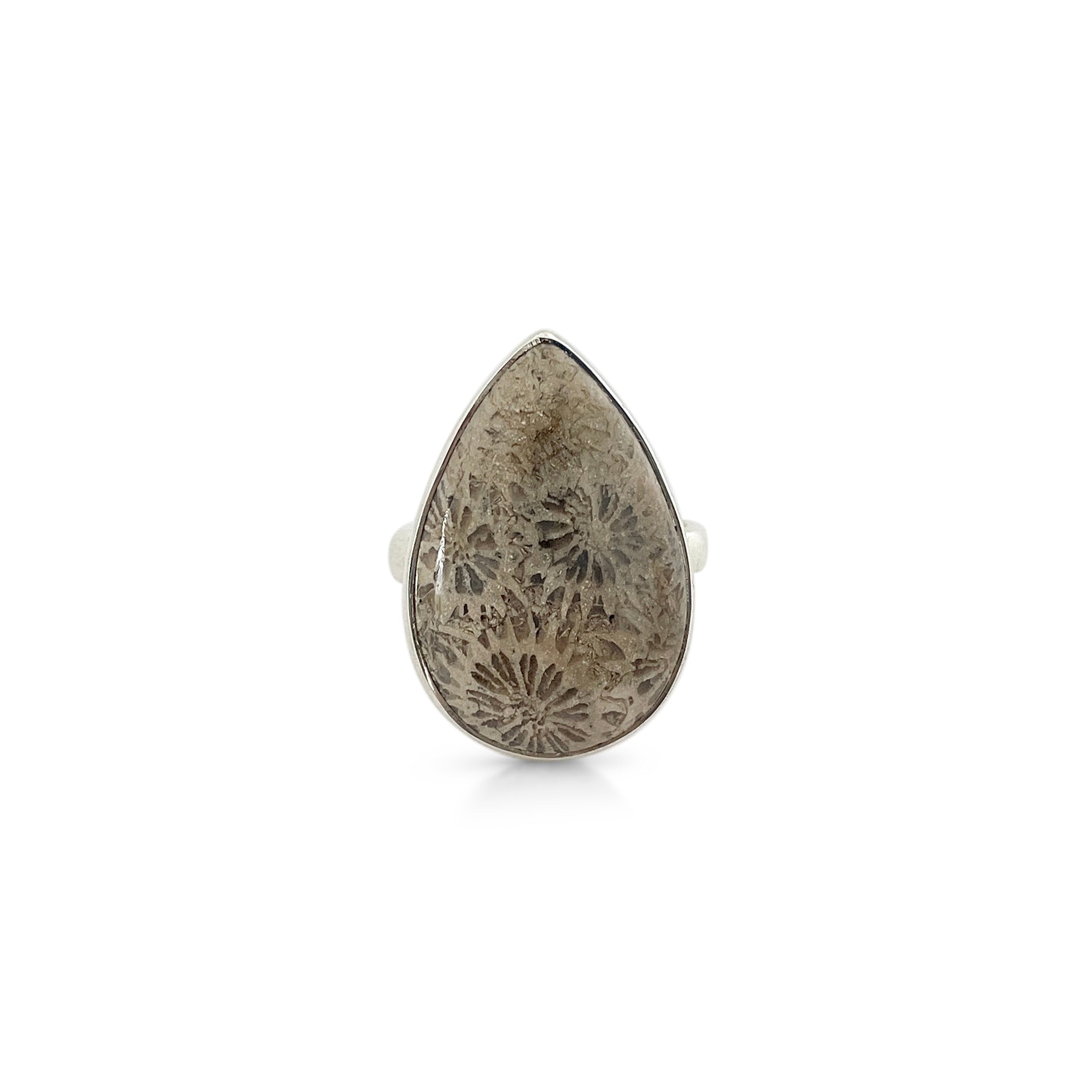 Fossilized Coral Ring-(FSC-2-12)
