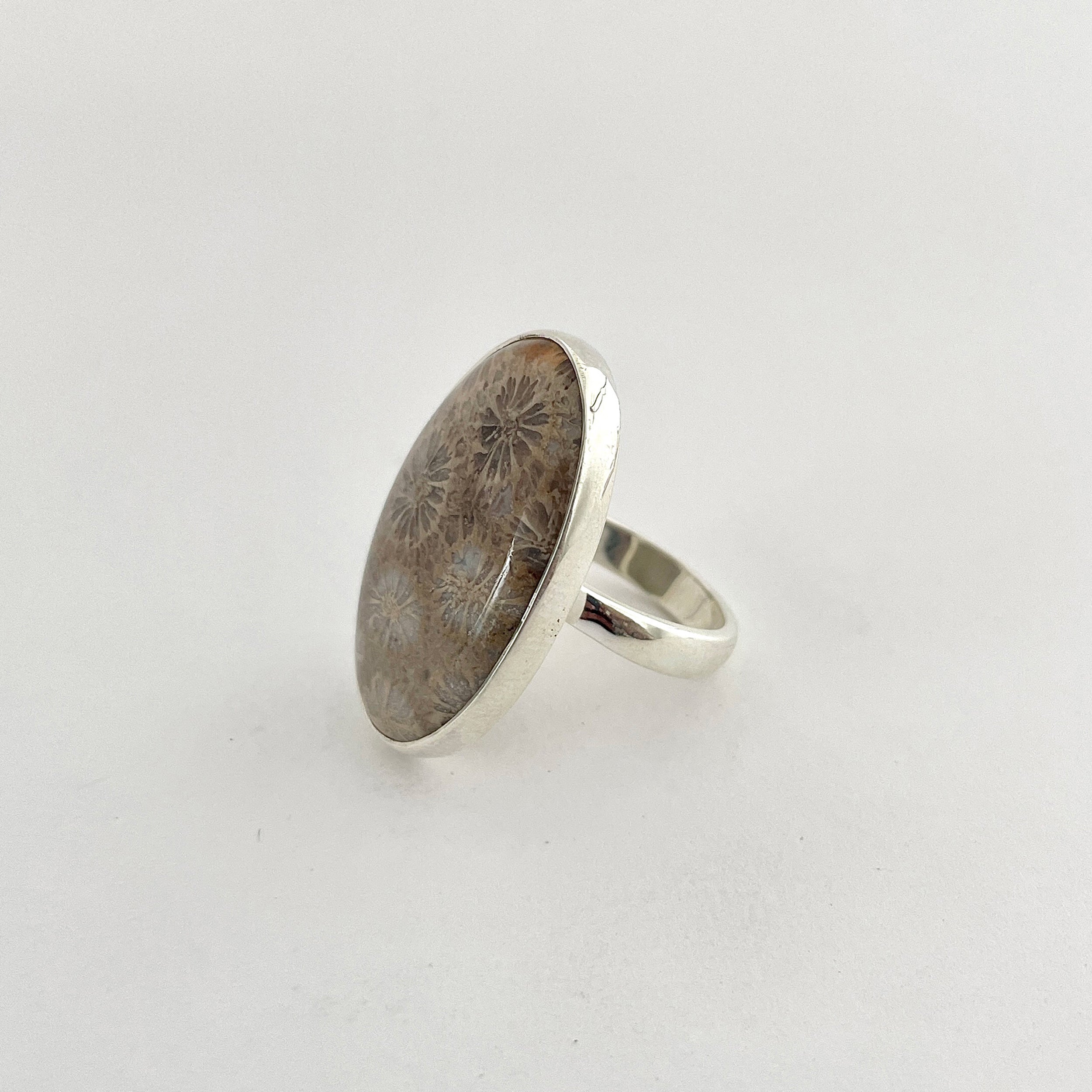 Fossilized Coral Ring-(FSC-2-14)