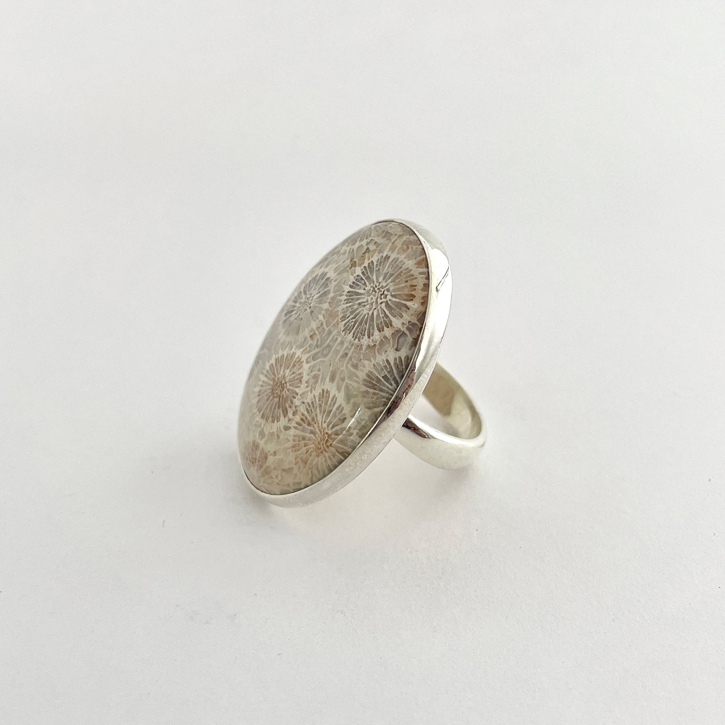 Fossilized Coral Ring-(FSC-2-18)