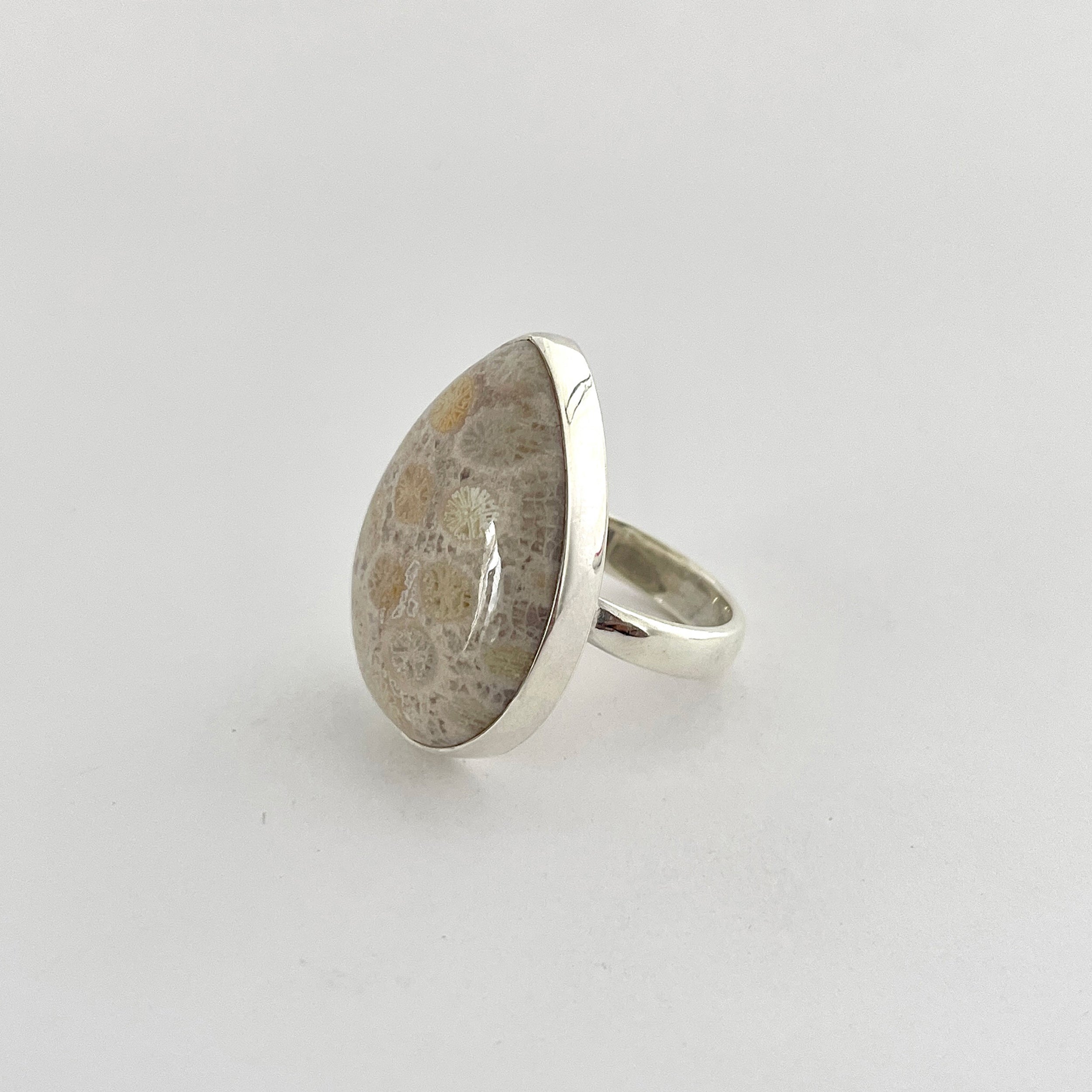 Fossilized Coral Ring-(FSC-2-19)