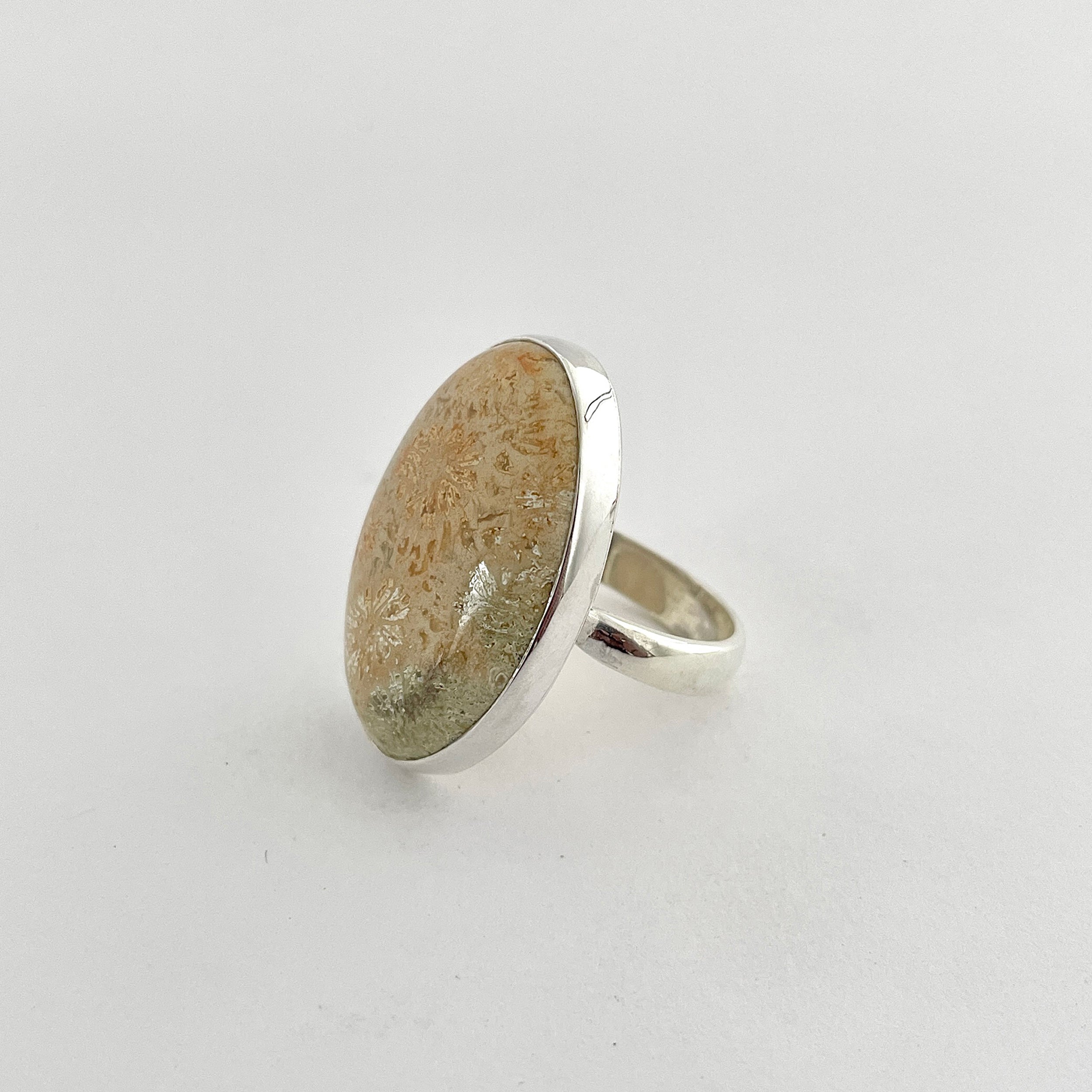 Fossilized Coral Ring-(FSC-2-3)
