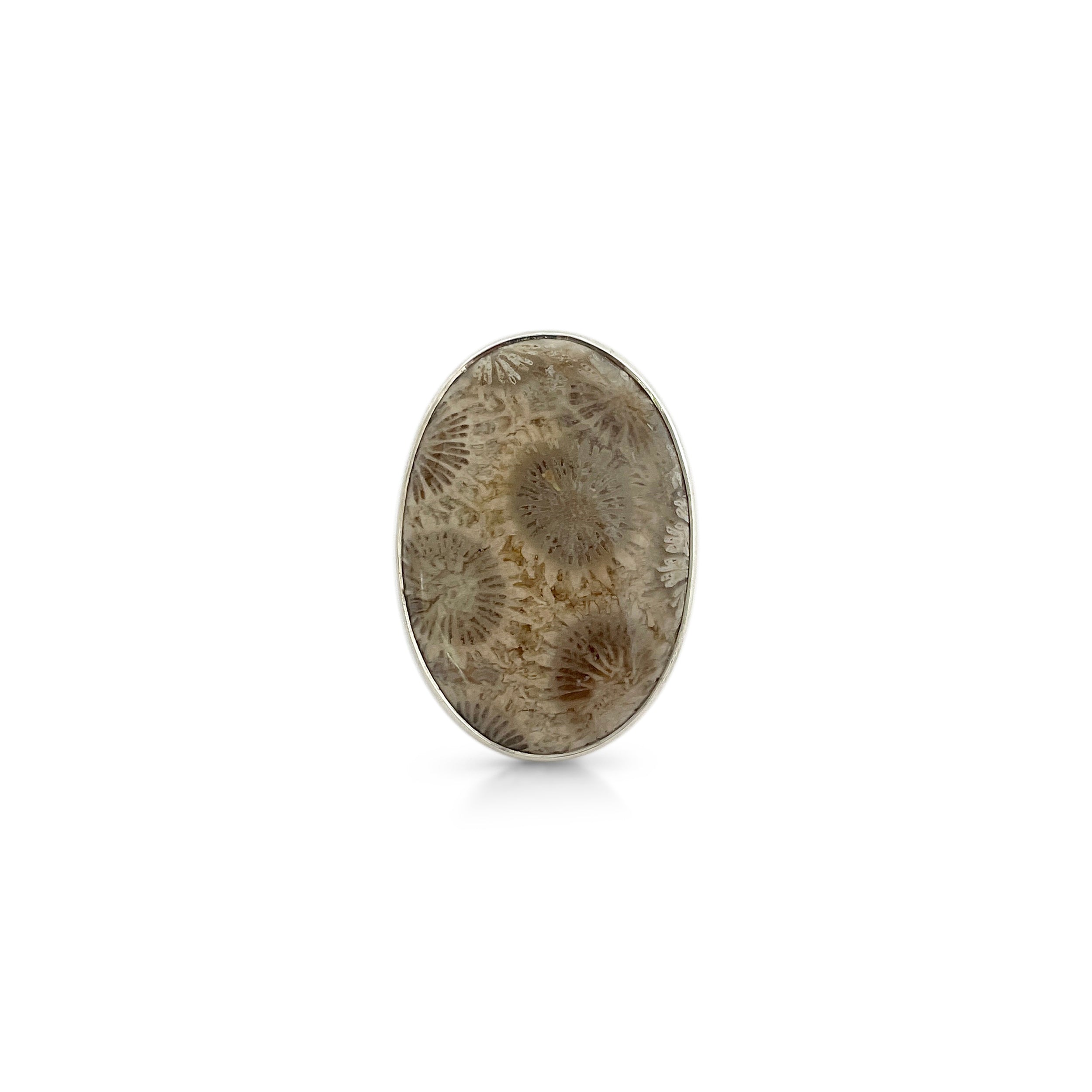 Fossilized Coral Ring-(FSC-2-4)