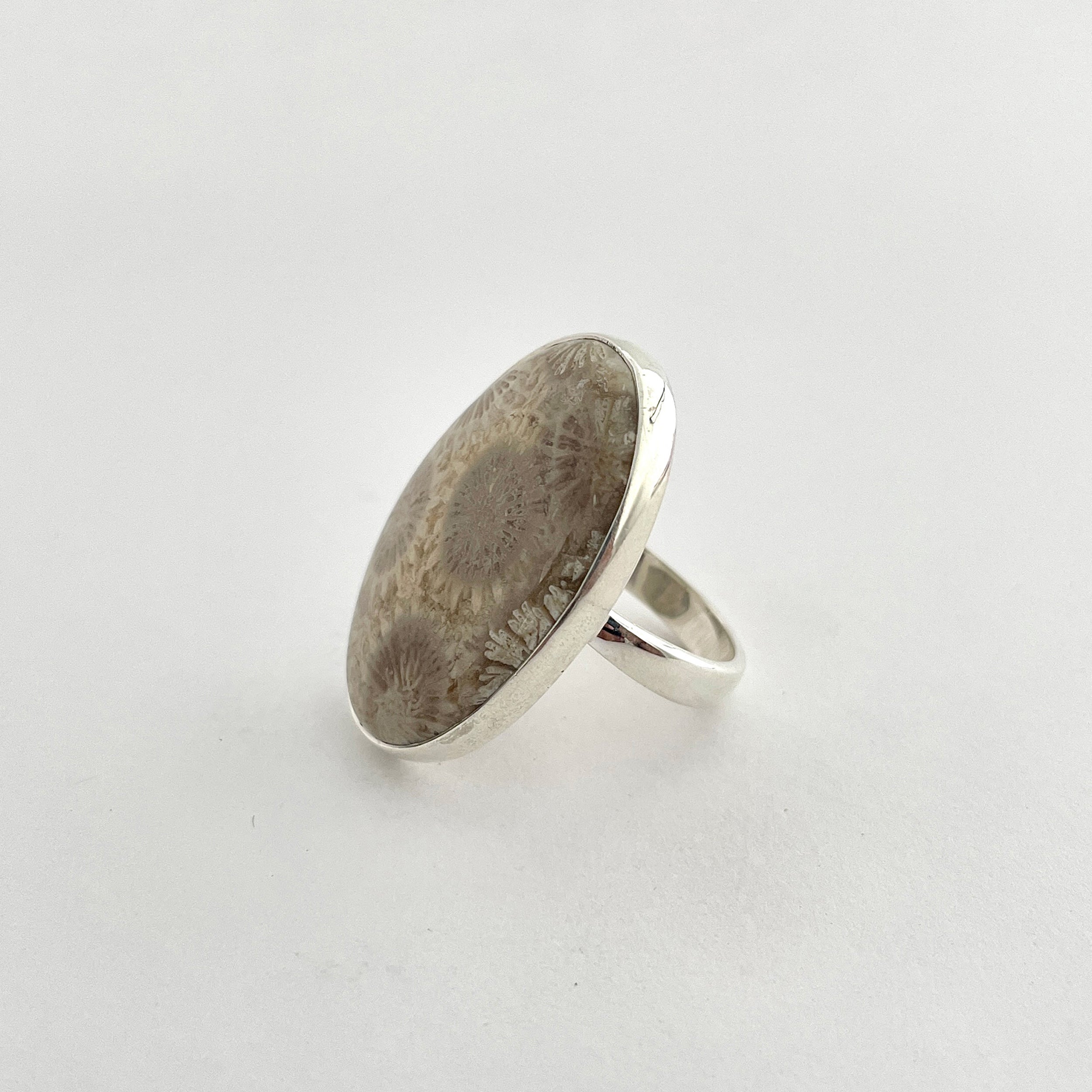 Fossilized Coral Ring-(FSC-2-4)