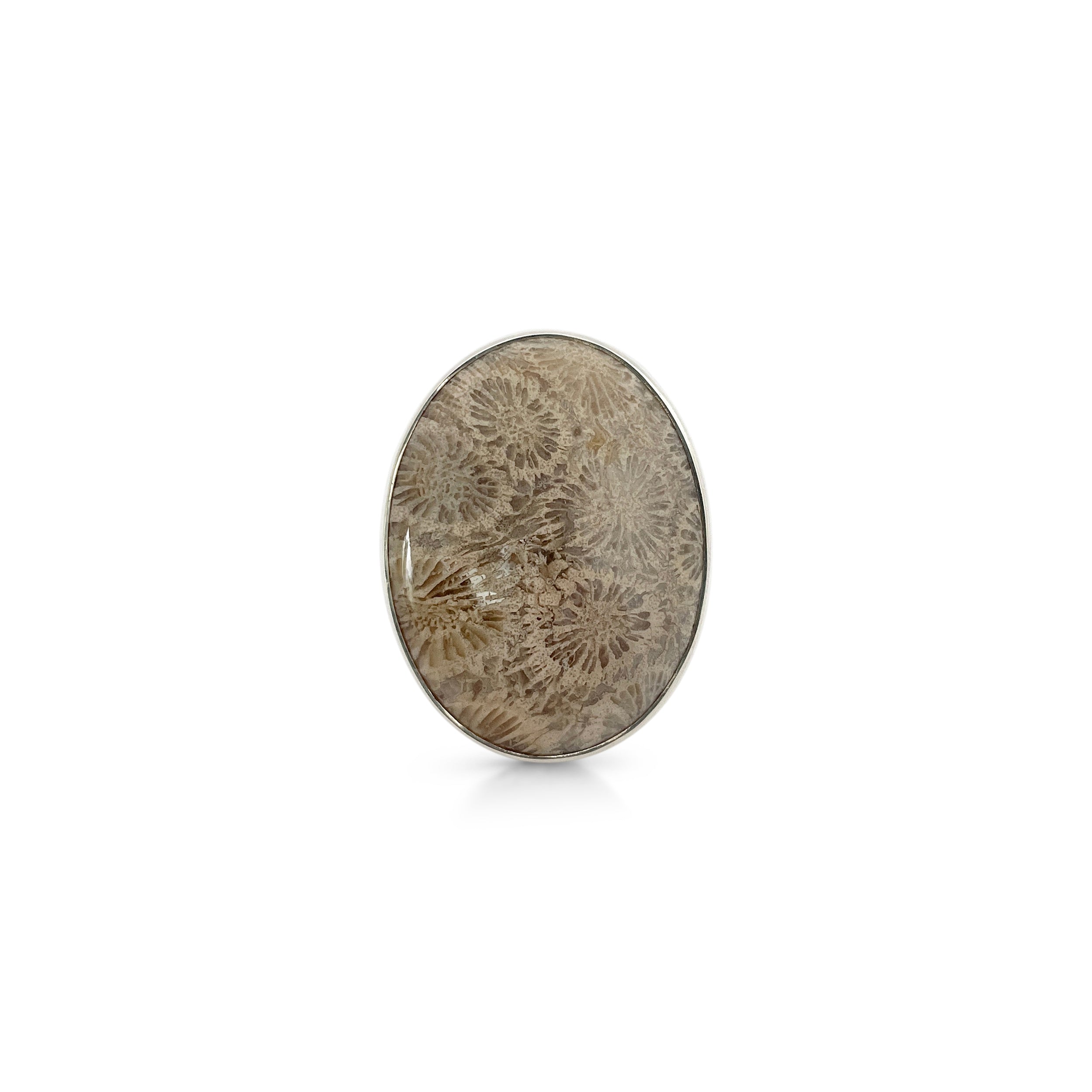 Fossilized Coral Ring-(FSC-2-5)