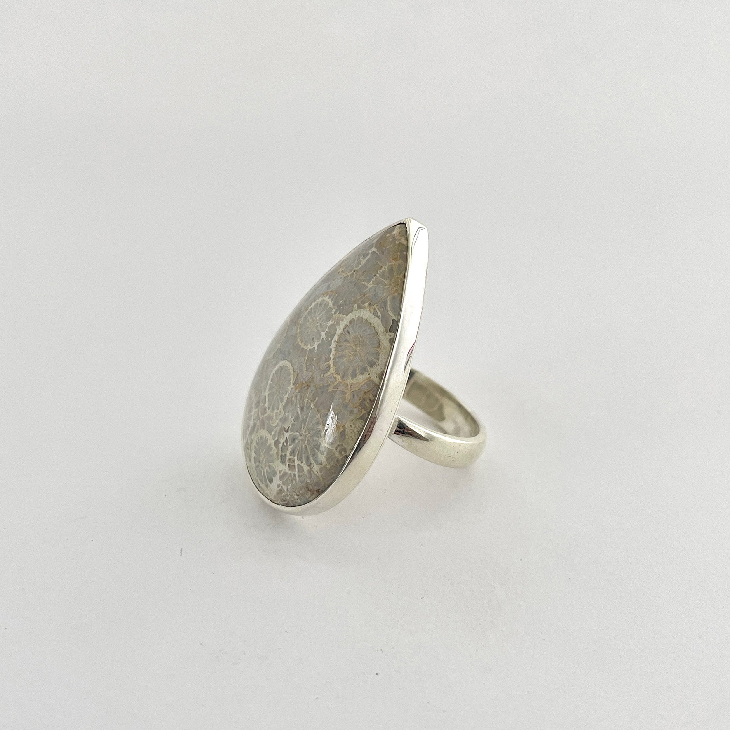 Fossilized Coral Ring-(FSC-2-6)