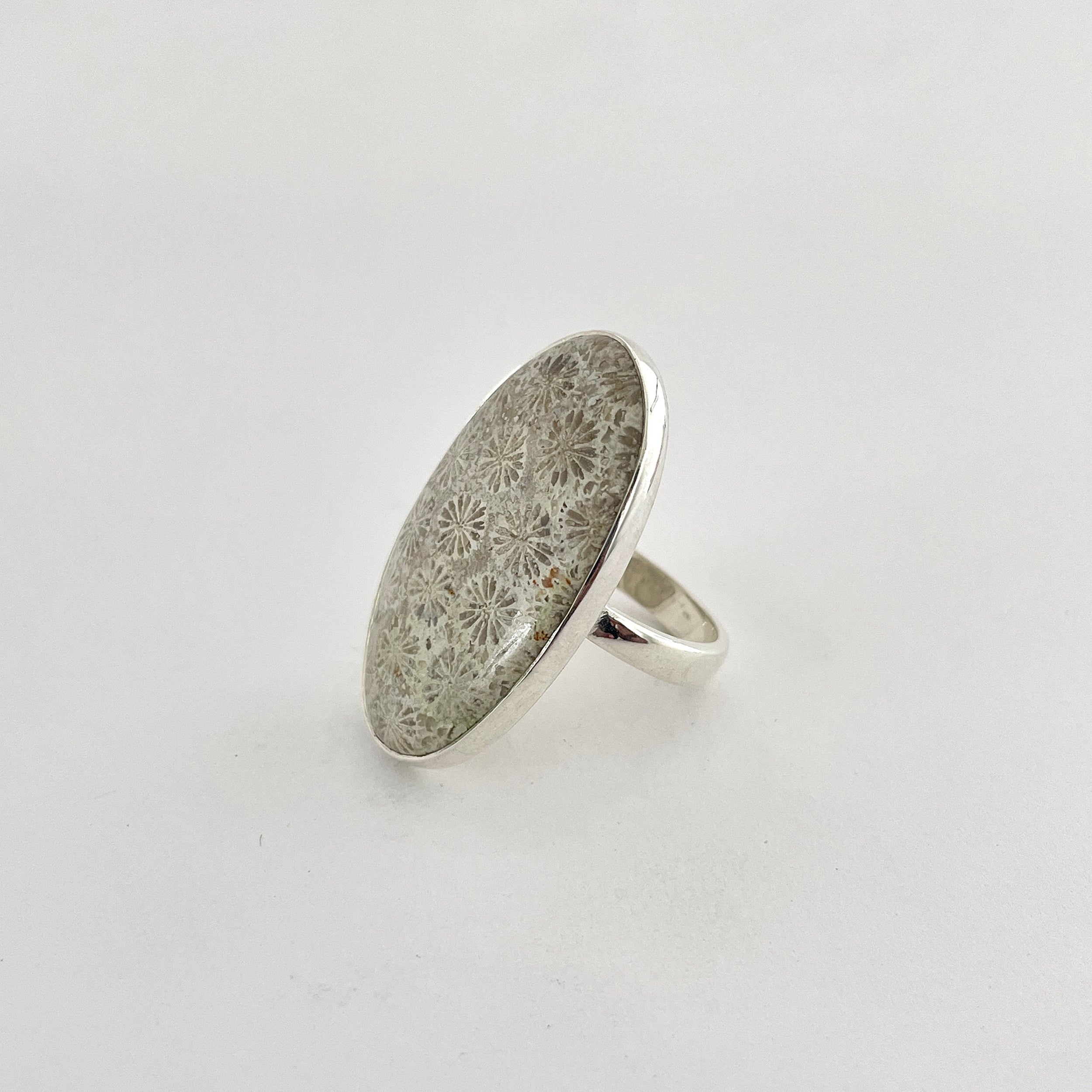 Fossilized Coral Ring-(FSC-2-7)