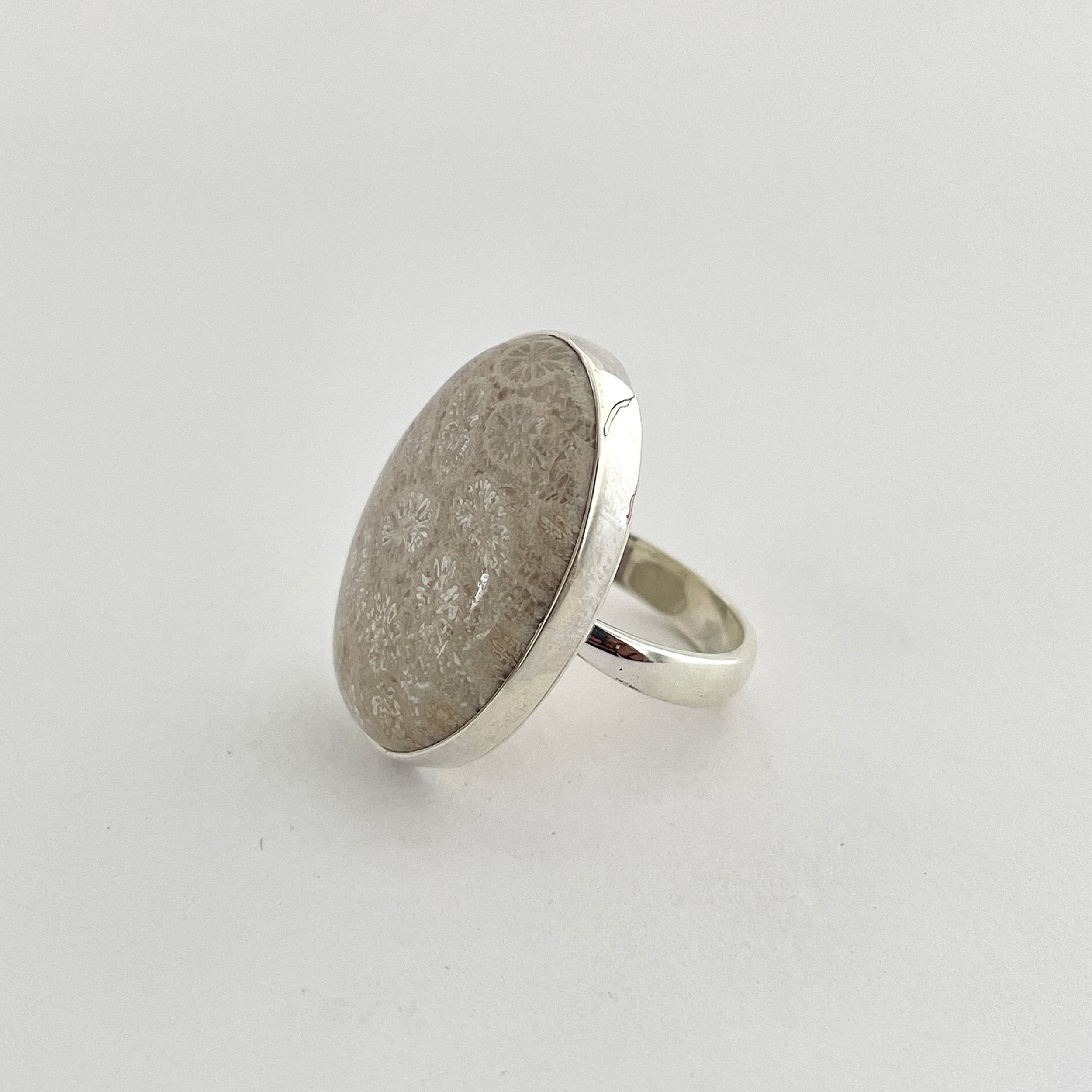 Fossilized Coral Ring-(FSC-2-8)