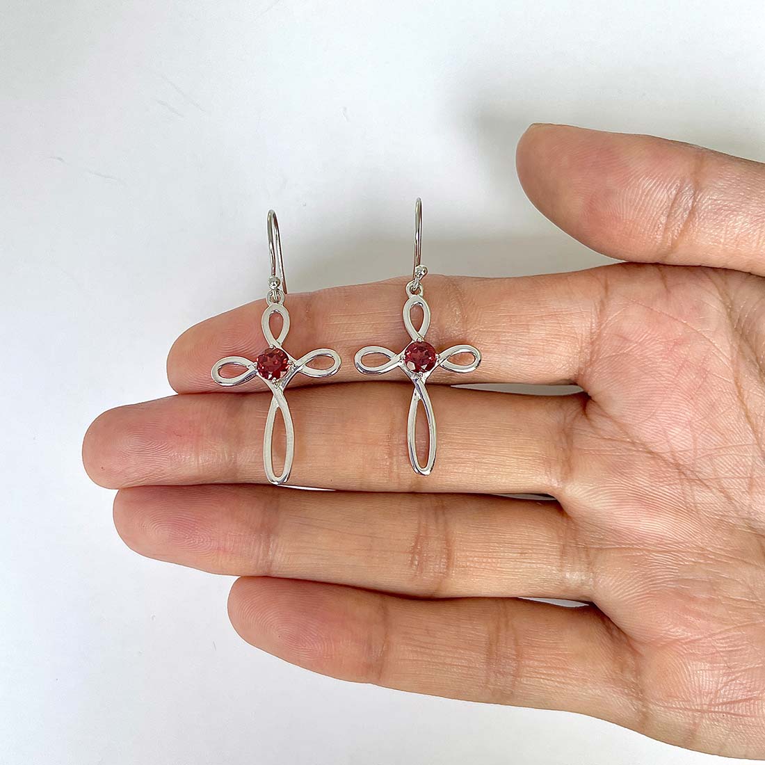 Garnet Earring-(GAR-RDE-425)