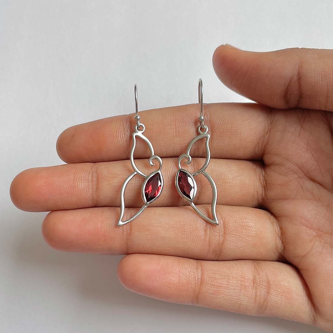 Garnet Earring-(GAR-RDE-50)