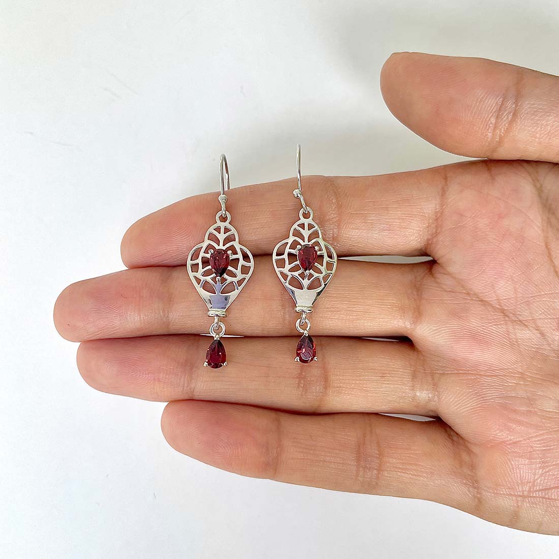 Garnet Earring-(GAR-RDE-67)