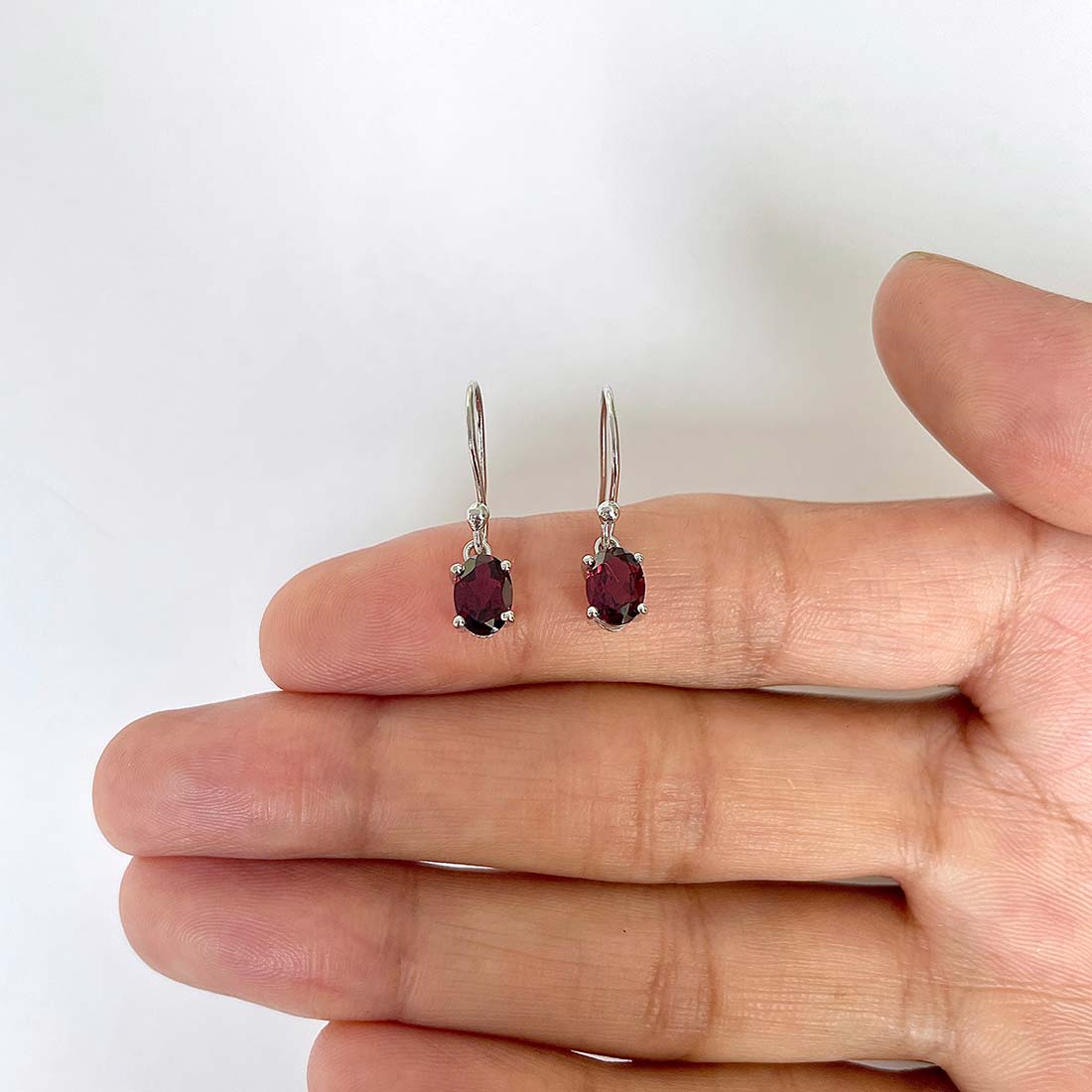 Garnet Earring-(GAR-RDE-670)