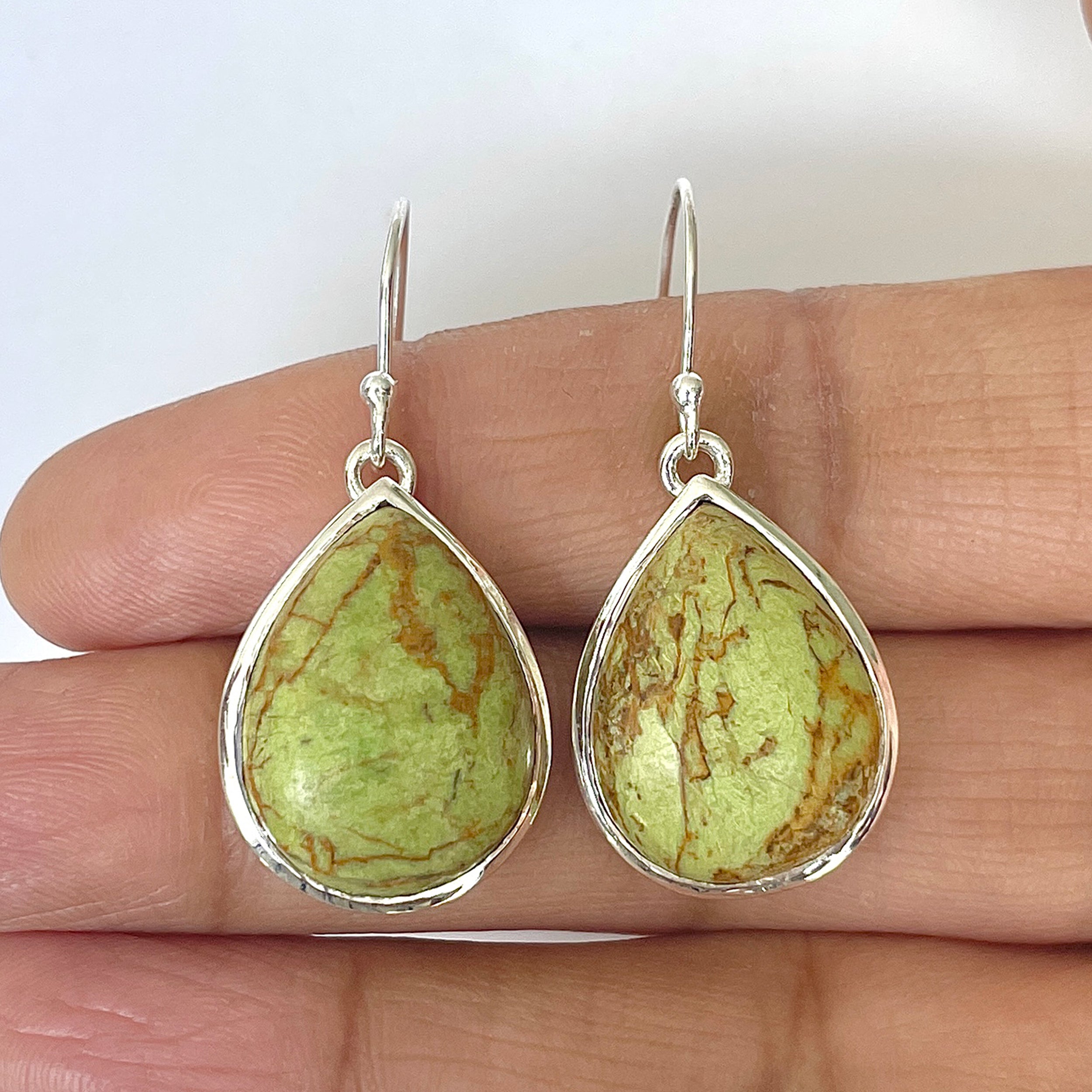 Gaspeite Earring-(GAS-3-1)