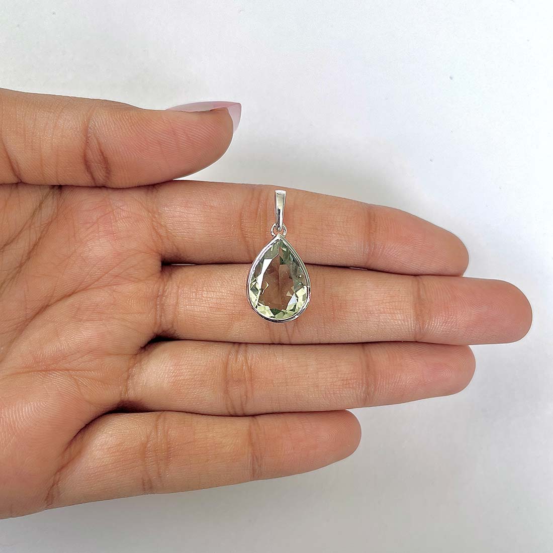 Green Amethyst Pendant-(GRA-RDP-454)